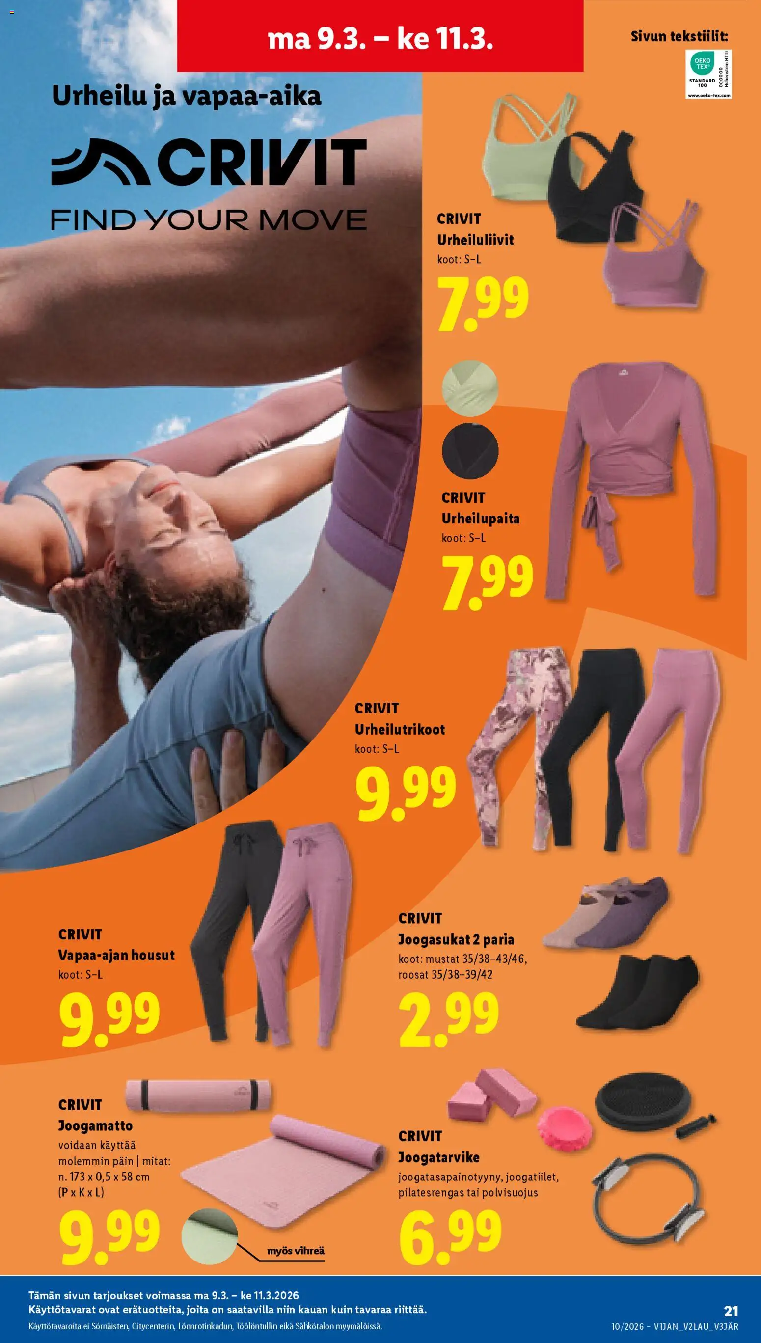 Lidl tarjoukset - Tampere – voimassa 05.03.2026 alkaen | Sivu: 29 | Tuotteet: Urheiluliivit, Housut