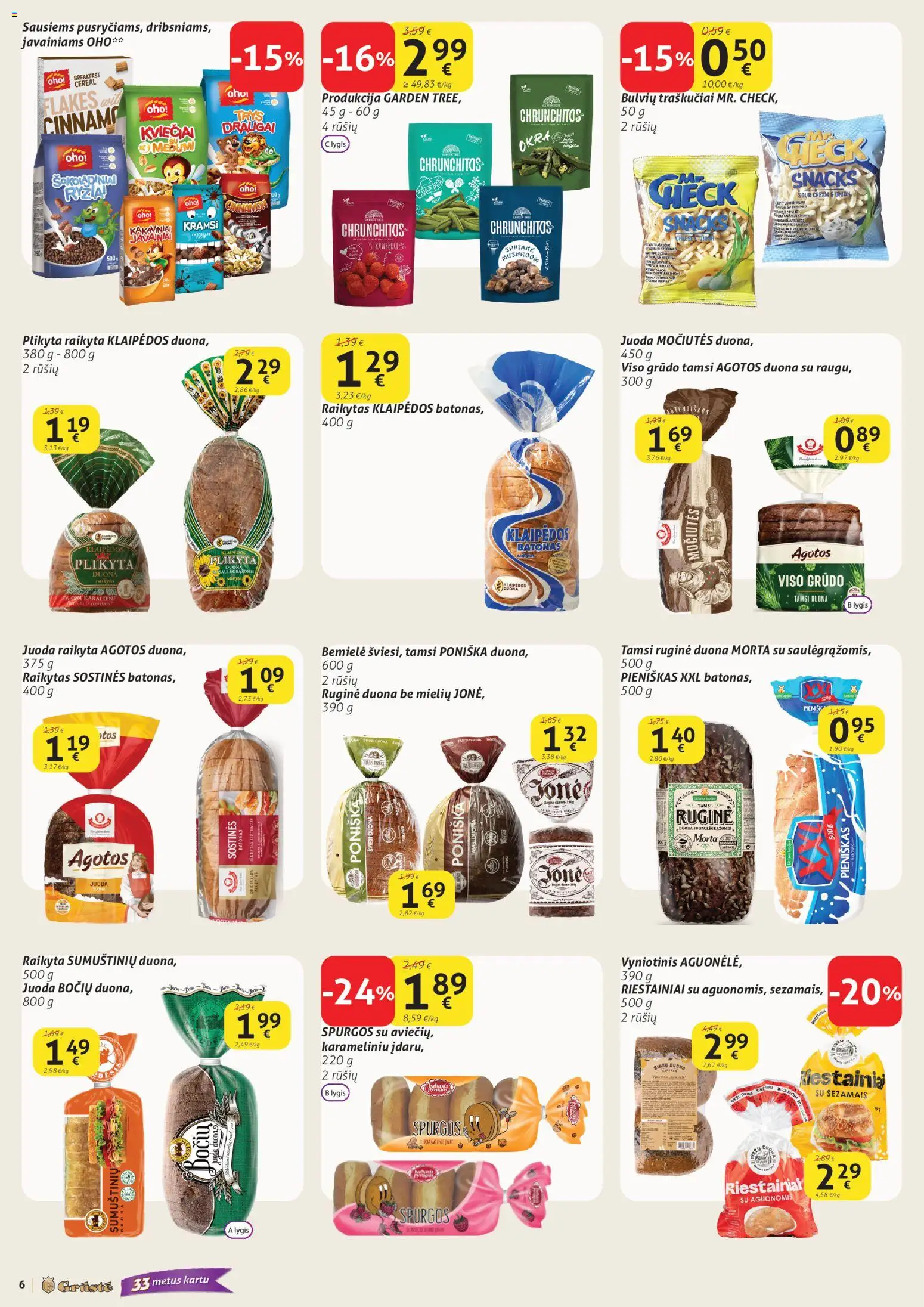 GRUSTE akcijos nuo 21.01.2026 | Puslapis: 6 | Prekių: Batonas, Duona, Traškučiai