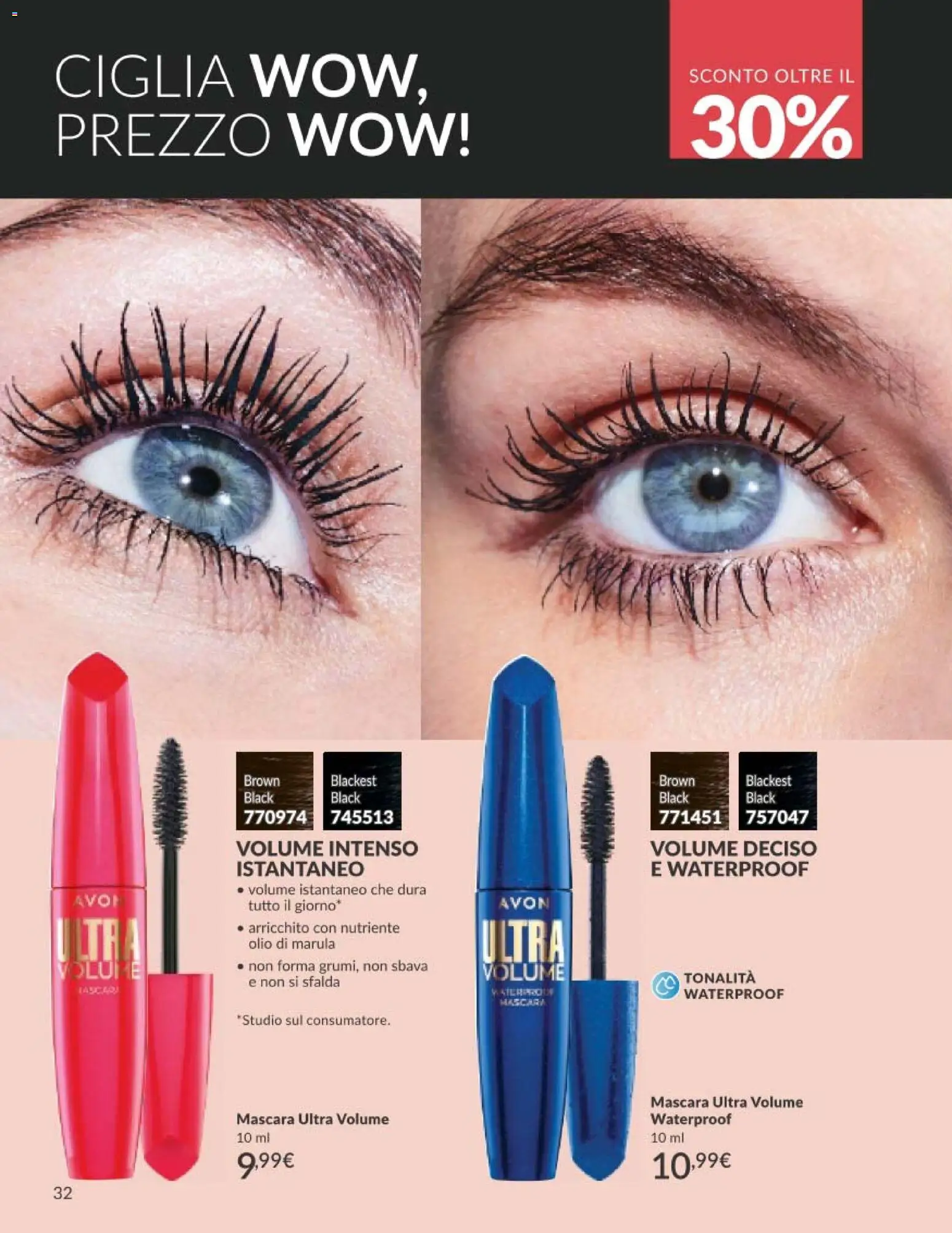 Volantino Avon del 01.05.2026 | Pagina: 32 | Prodotti: Mascara, Olio