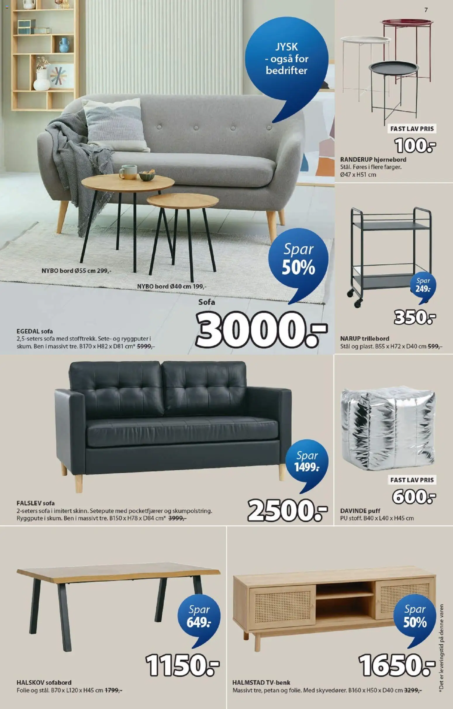 {H1} | Side: 7 | Produkter: Puff, Trillebord, Sofa, Bord