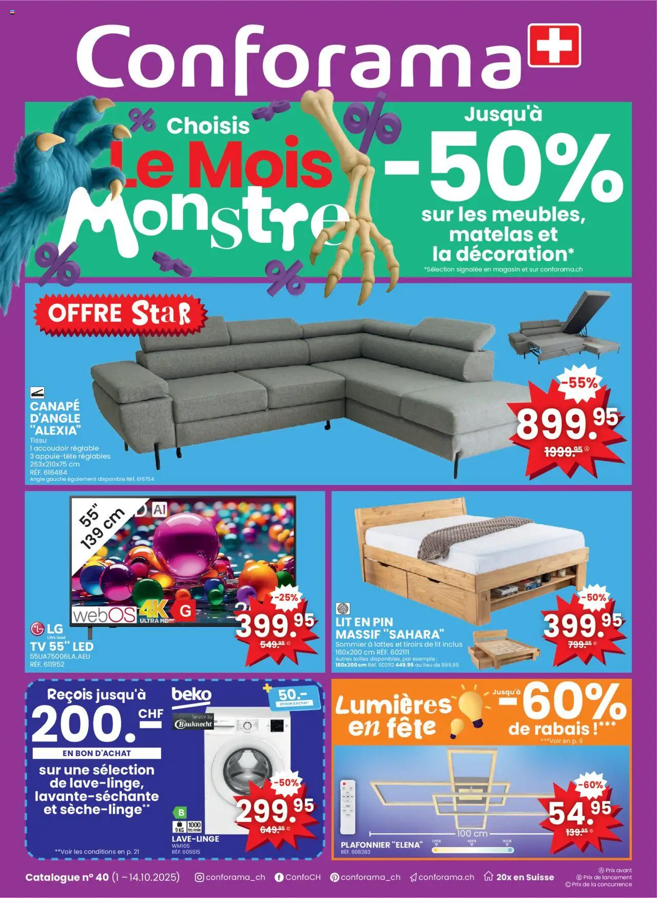 Conforama Aktionen FR – gültig ab 01.10.2025 | Seite: 1 | Produkte: TV, LG