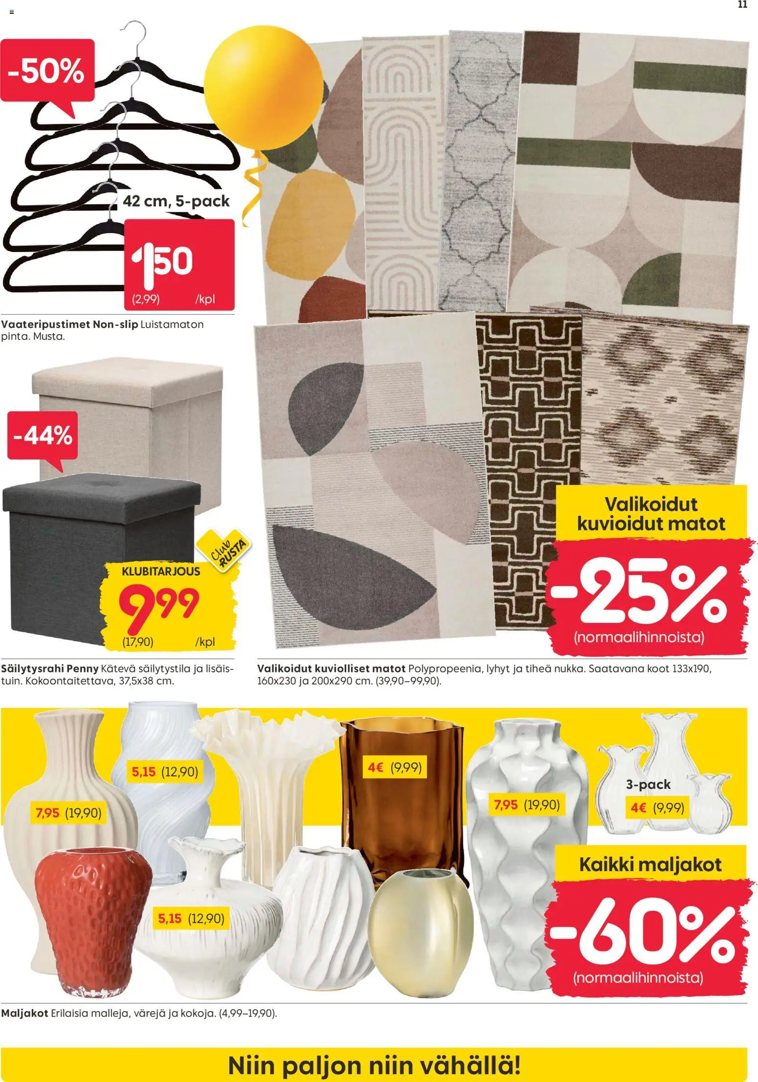 Rusta tarjoukset – voimassa 13.04.2026 alkaen | Sivu: 11 | Tuotteet: Matot