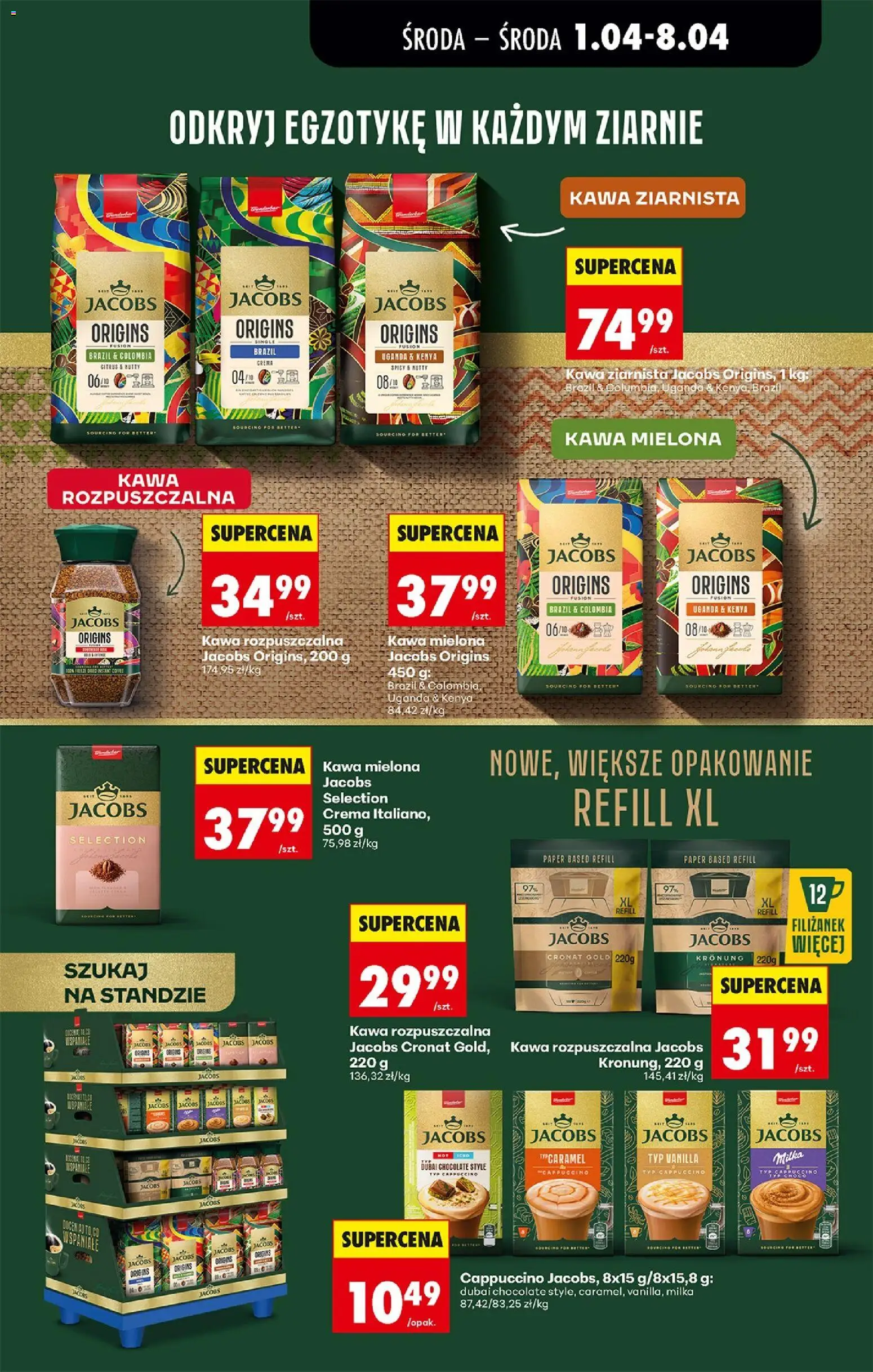 Biedronka gazetka od środy od 01.04.2026 | Strona: 59 | Produkty: Kawa ziarnista, Cappuccino, Milka, Kawa