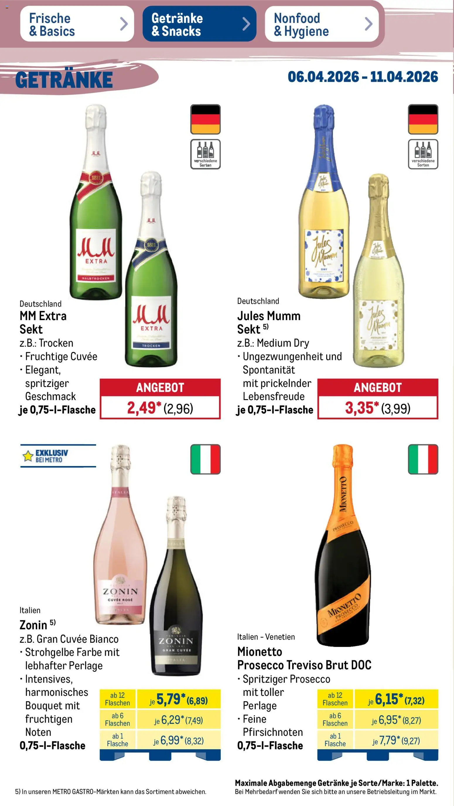 Metro Prospekt 	 – gültig ab 06.04.2026 | Seite: 36 | Produkte: Mumm sekt, Sekt, Jules mumm, Prosecco