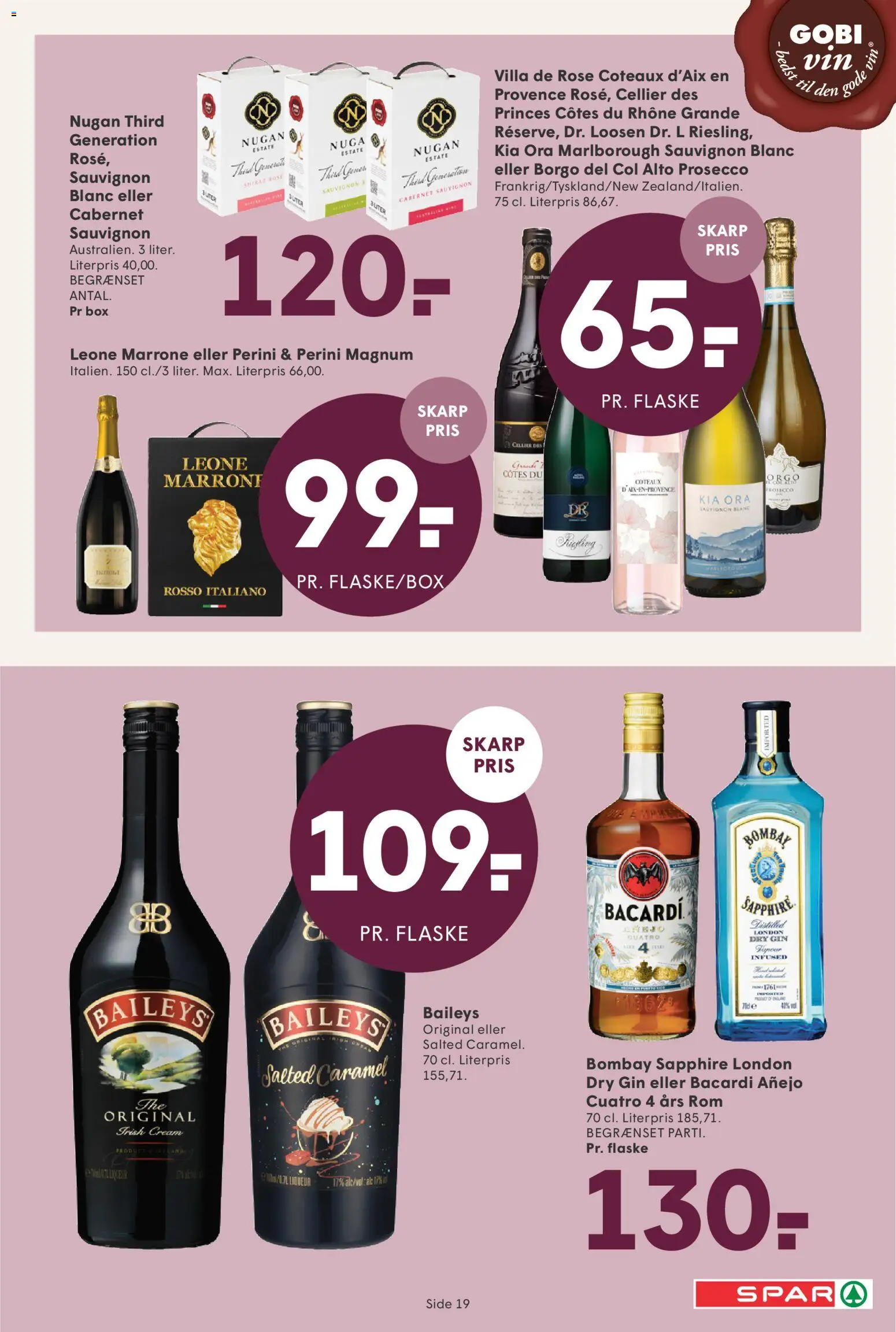 Spar tilbudsavis – gyldig fra 01.05.2026 | Side: 19 | Produkter: Amendoins, Vin, Gin, Rom