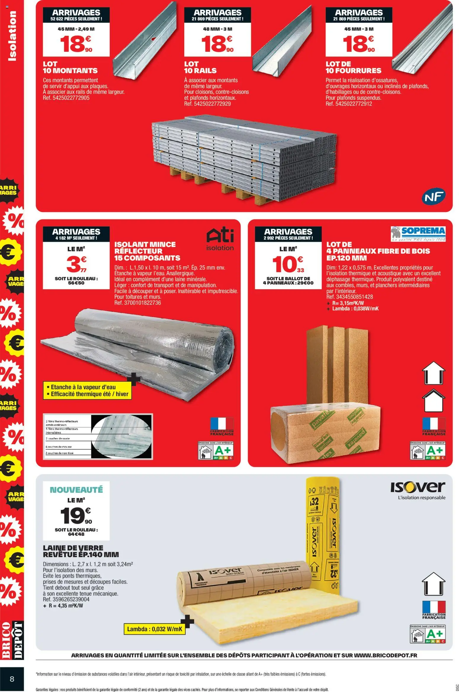 {H1} | Page: 8 | Produits: Couches, Mousse, Prises, Rouleau