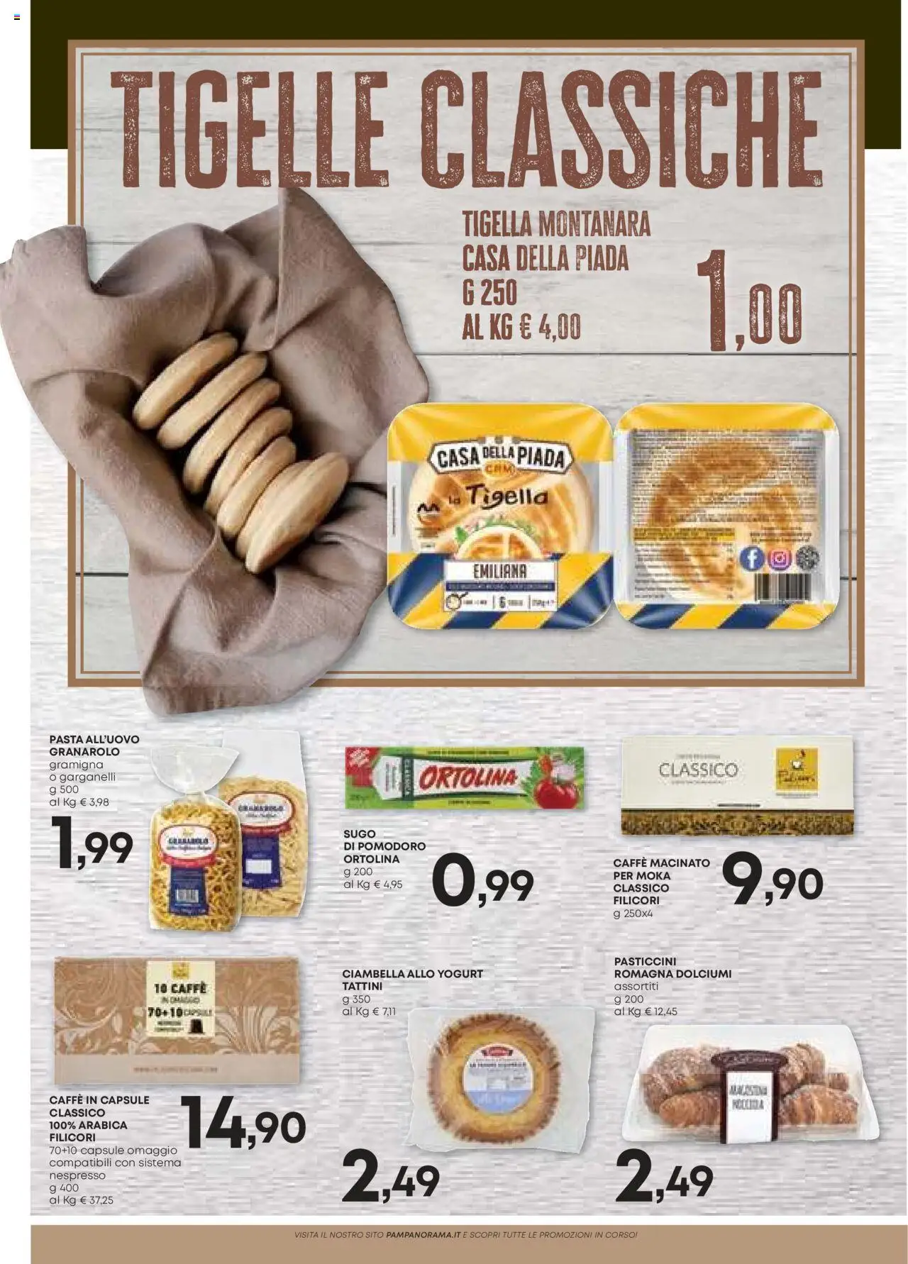 Volantino PAM del 09.10.2025 | Pagina: 6 | Prodotti: Caffè, Pomodoro, Pasta, Macinato
