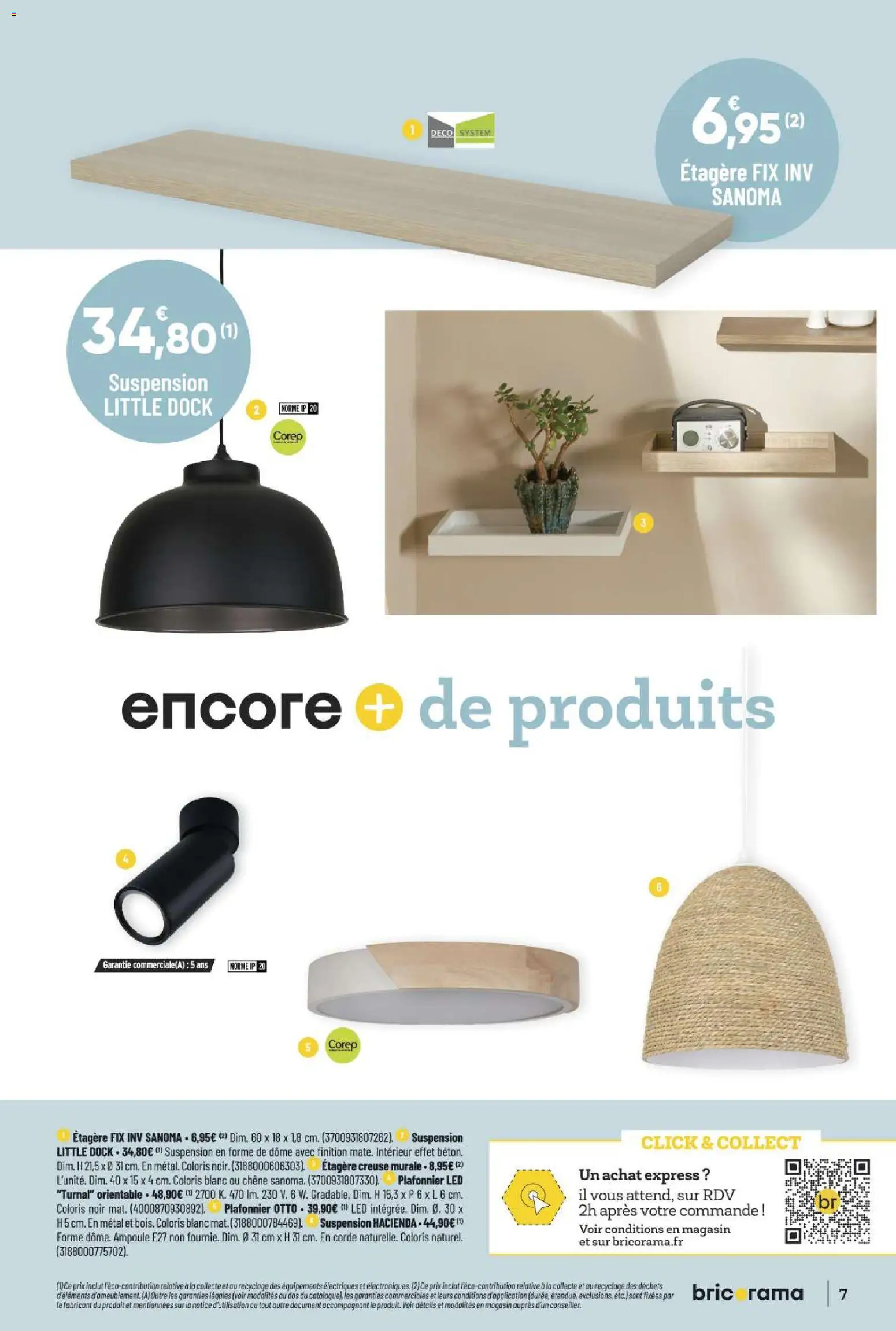 {H1} | Page: 7 | Produits: Plafonnier, Suspension, Étagère
