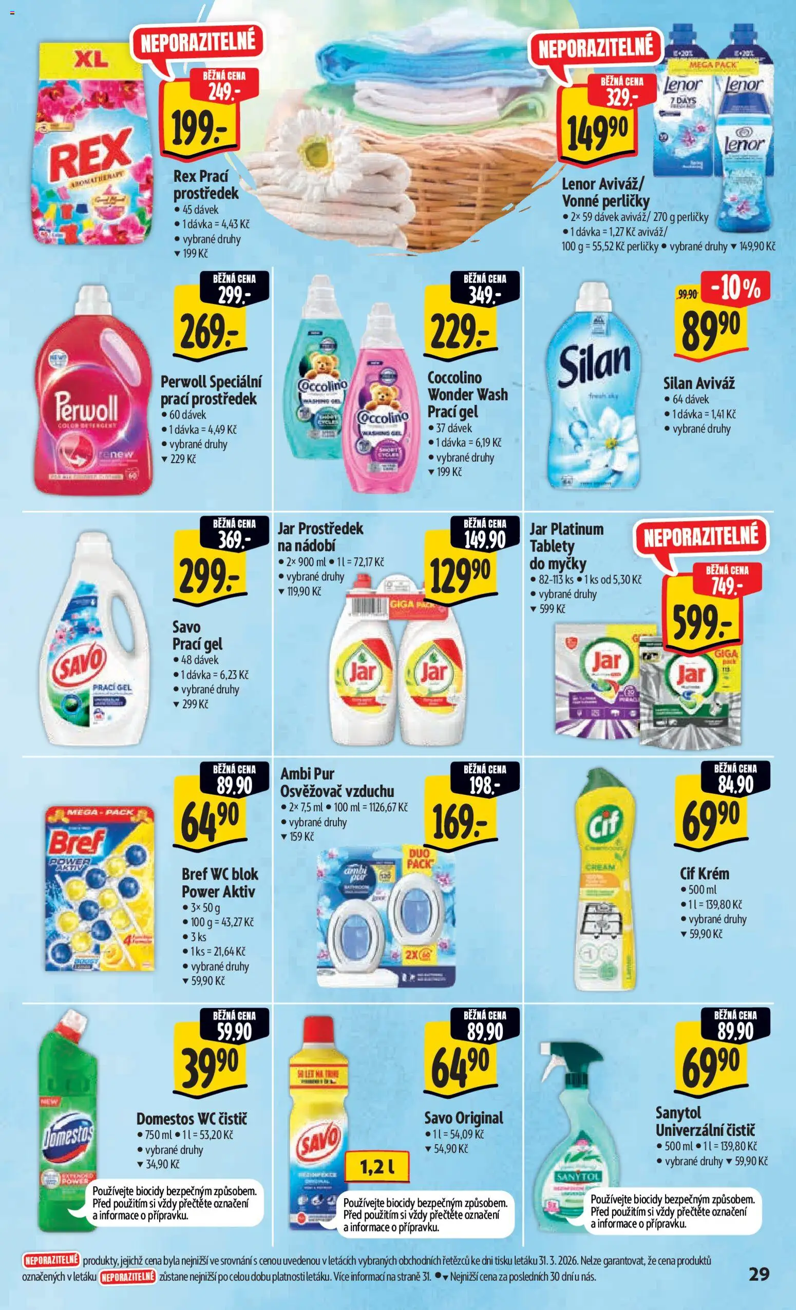 Albert leták - Hypermarket od 07.04.2026 | Strana: 39 | Produkty: Coccolino, Silan, Savo prací gel, Jar