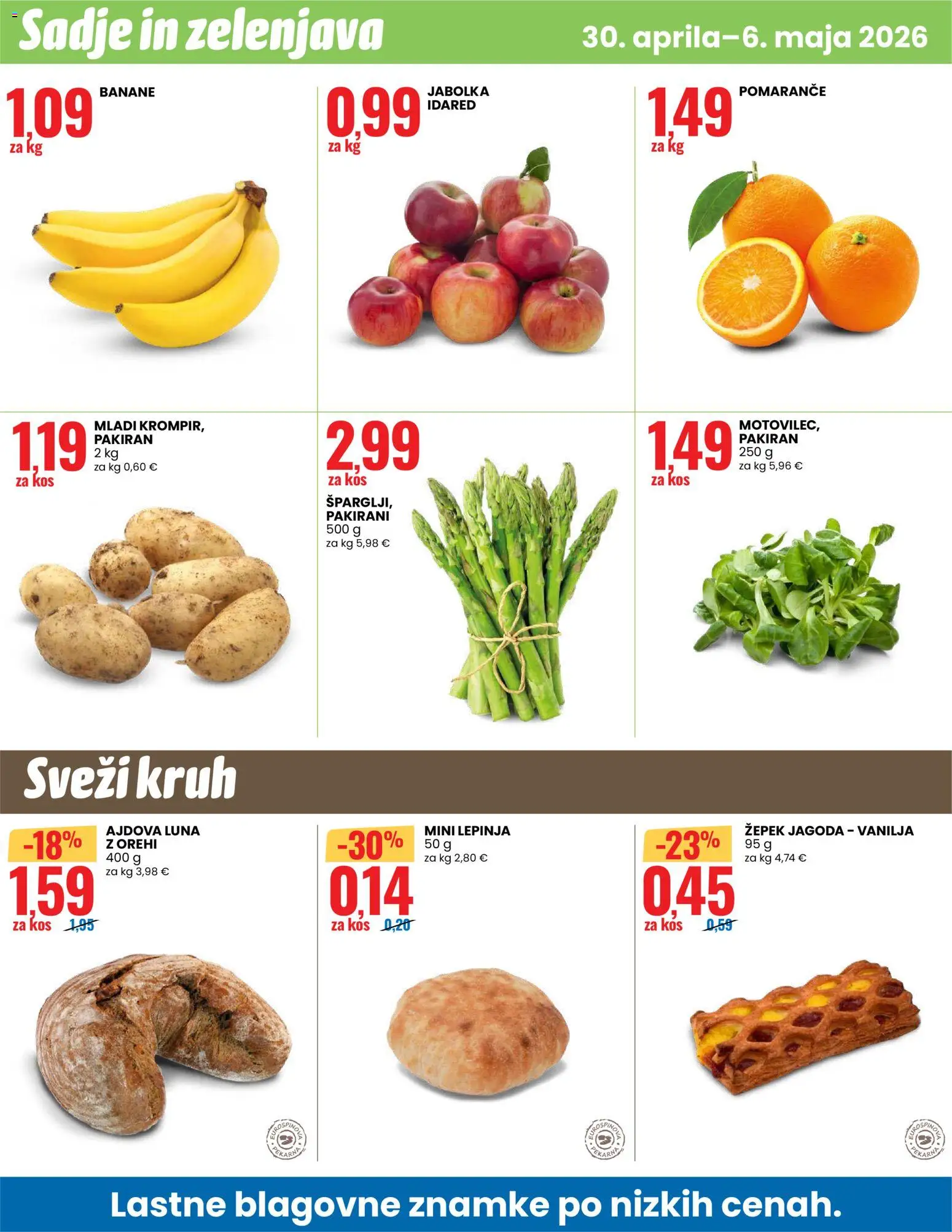 Novi Eurospin katalog ponudbe – veljaven od 30.04.2026 | Stran: 12 | Izdelki: Lepinja, Kruh, Jabolka, Pomarance