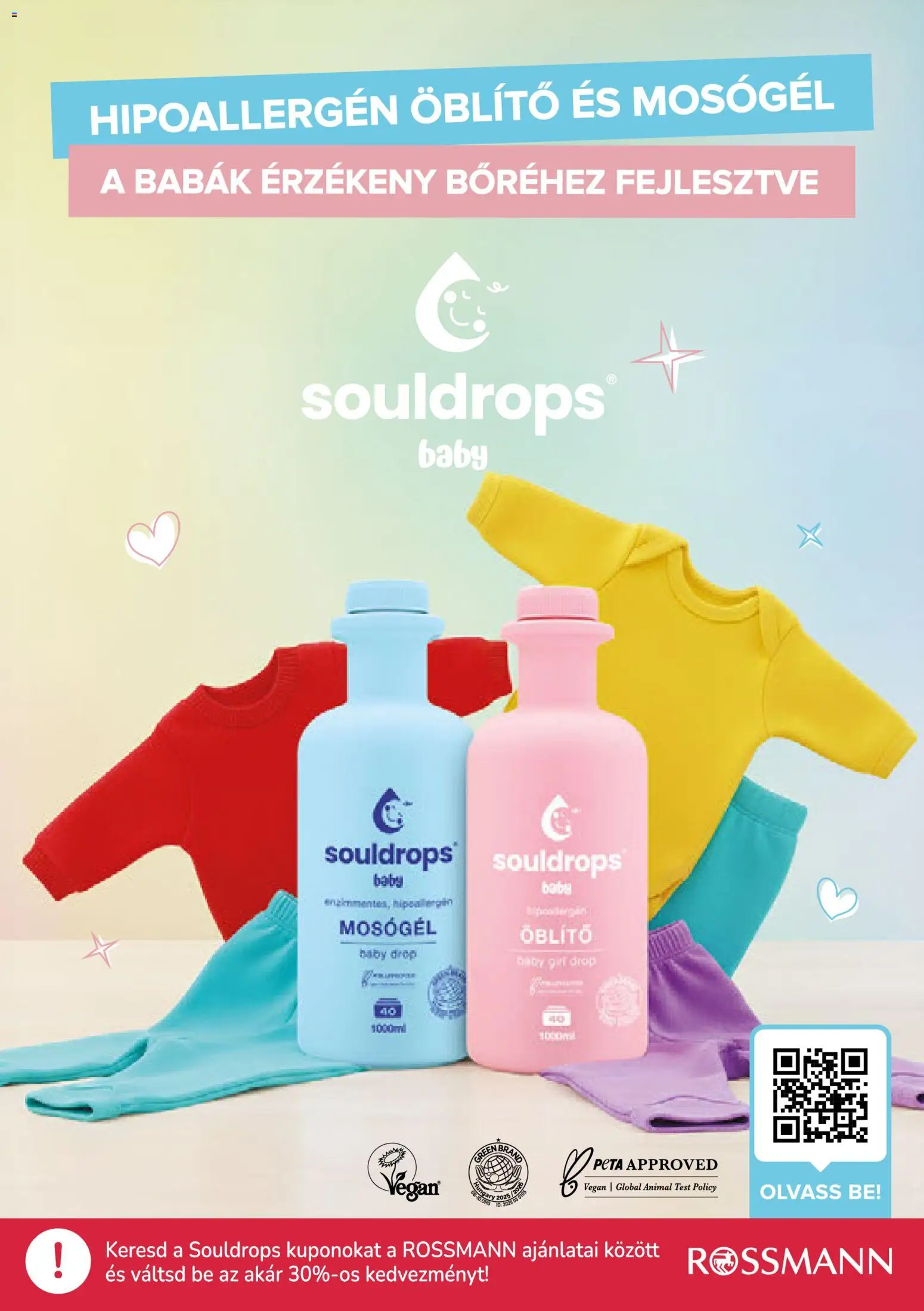 Rossmann akciós ujság - amely érvényes a következő dátumtól: 11.05.2026 | Oldal: 23 | Termékek: Mosógél, Öblítő, Vegán