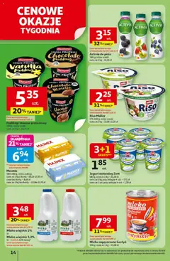 Auchan Gazetka - Pewność niskich cen Hipermarket od 17.07.2025 | Strona: 14 | Produkty: Mleko zagęszczone słodzone, Karta, Jogurt naturalny, Jogurt