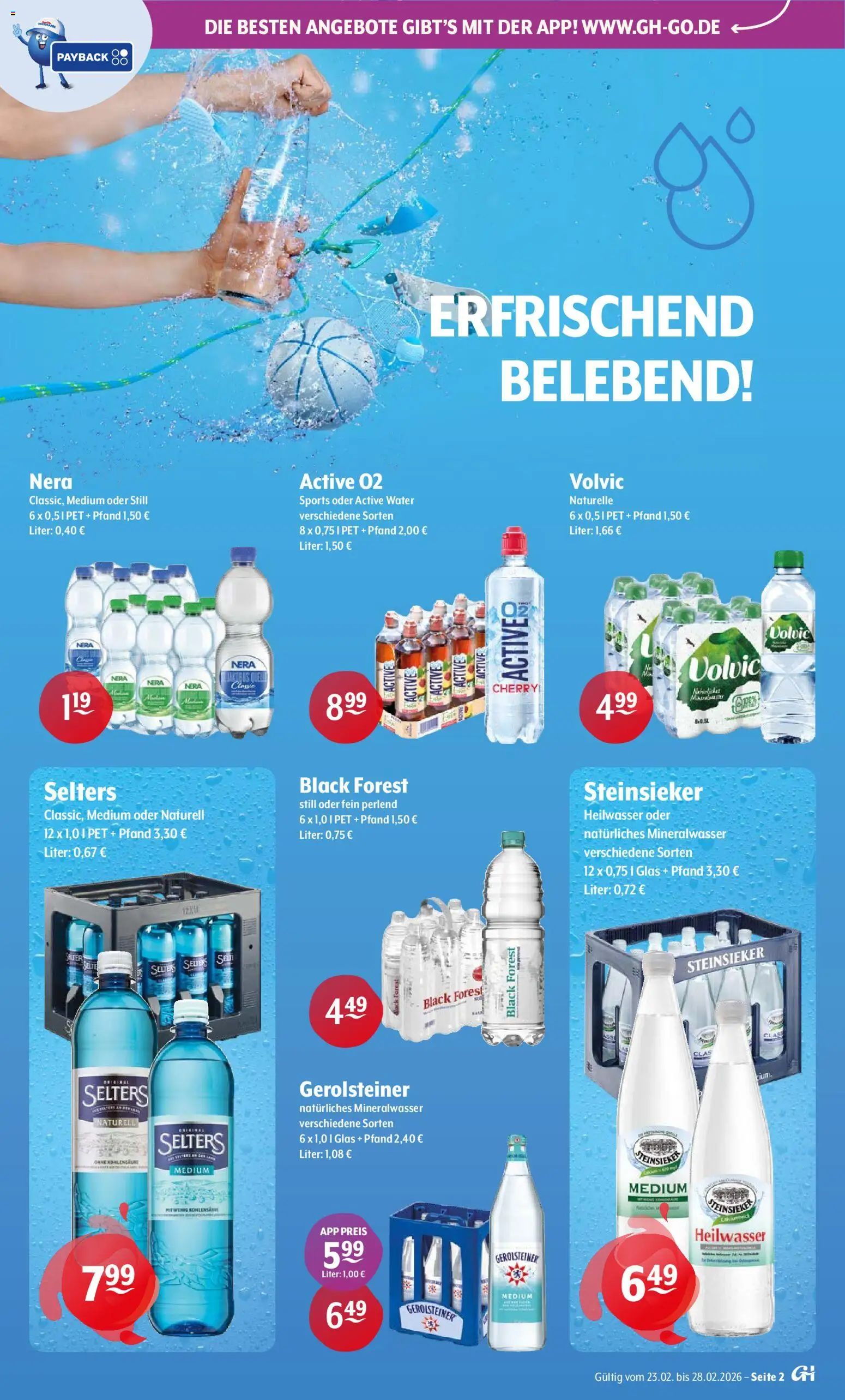 Trink und Spare Prospekt 	 – gültig ab 23.02.2026 | Seite: 2 | Produkte: Mineralwasser, Volvic, Gerolsteiner