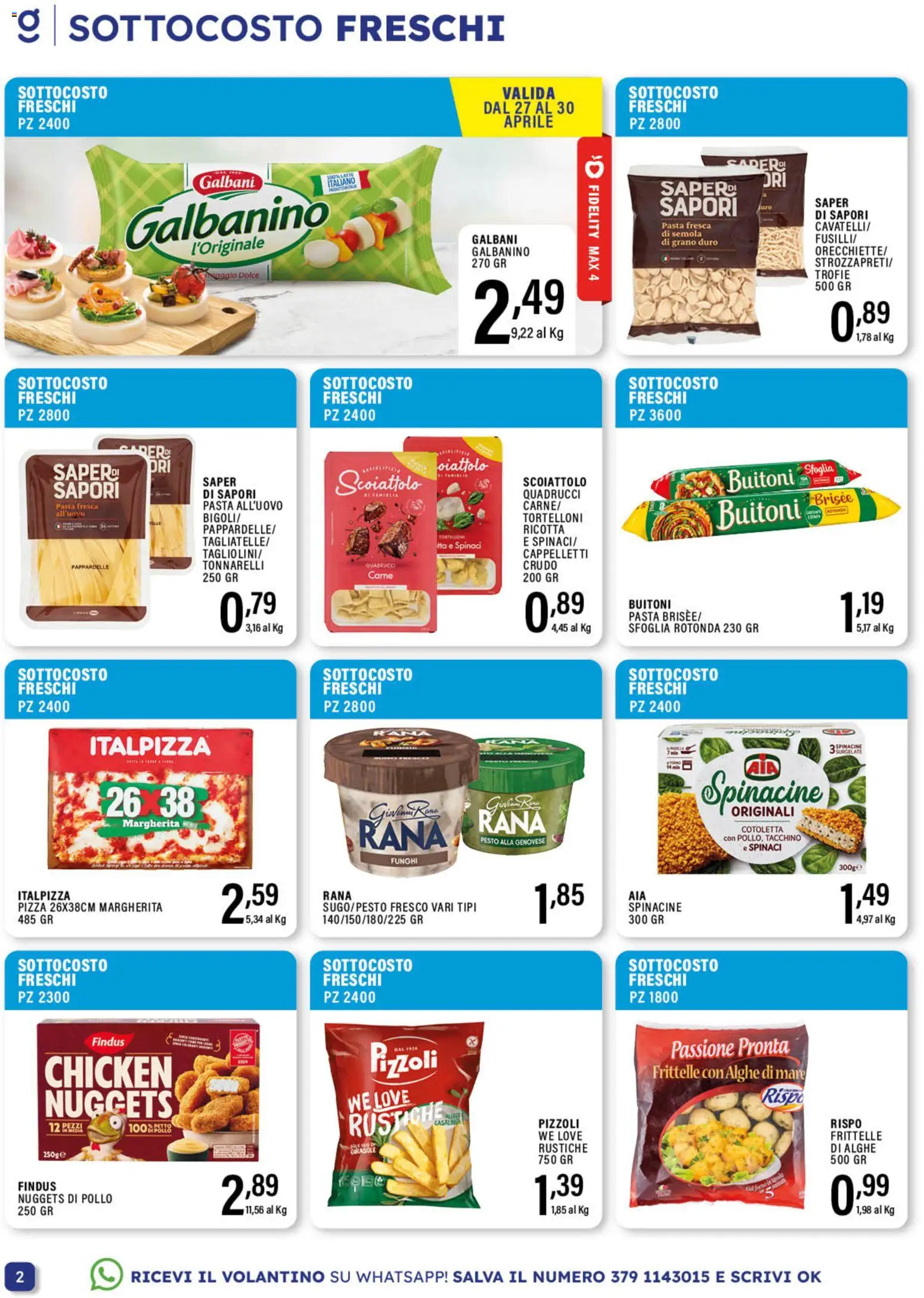 Volantino GECOP del 20.04.2026 | Pagina: 2 | Prodotti: Nuggets, Tacchino, Latte, Tortelloni