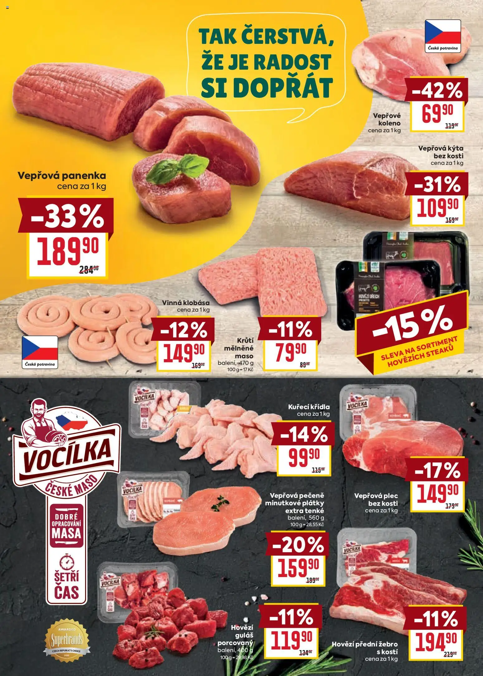 Billa Velký leták od 21.01.2026 | Strana: 8 | Produkty: Panenka, Vepřová pečeně, Klobása, Maso