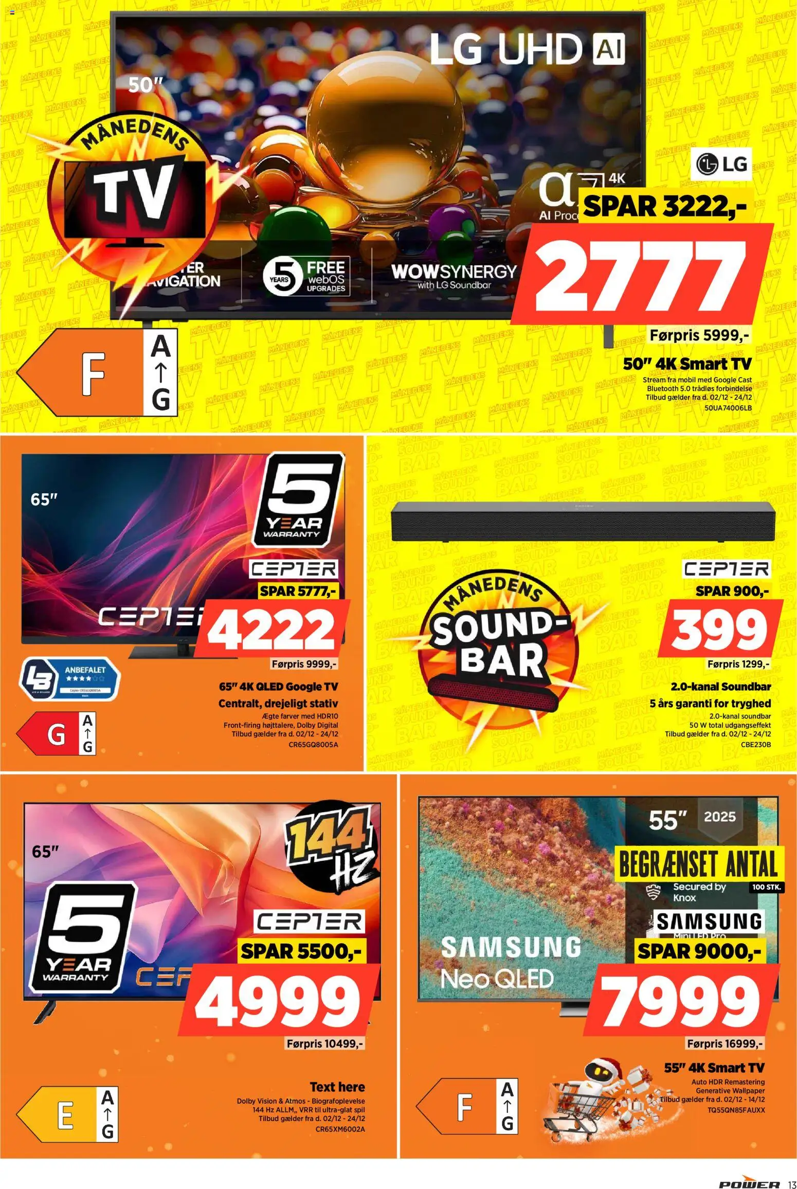 Power tilbudsavis – gyldig fra 02.12.2025 | Side: 13 | Produkter: Soundbar, Smart TV, TV, Spil