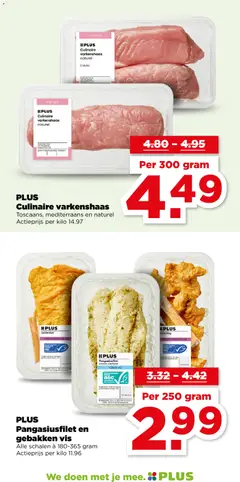 Culinaire varkenshaas naturel, Culinaire varkenshaas naturel, 2 stuks - Voorbeeld van een folder van Plus, geldig van 25.02.2026 | Pagina: 24 | Producten: Vis, Gewicht