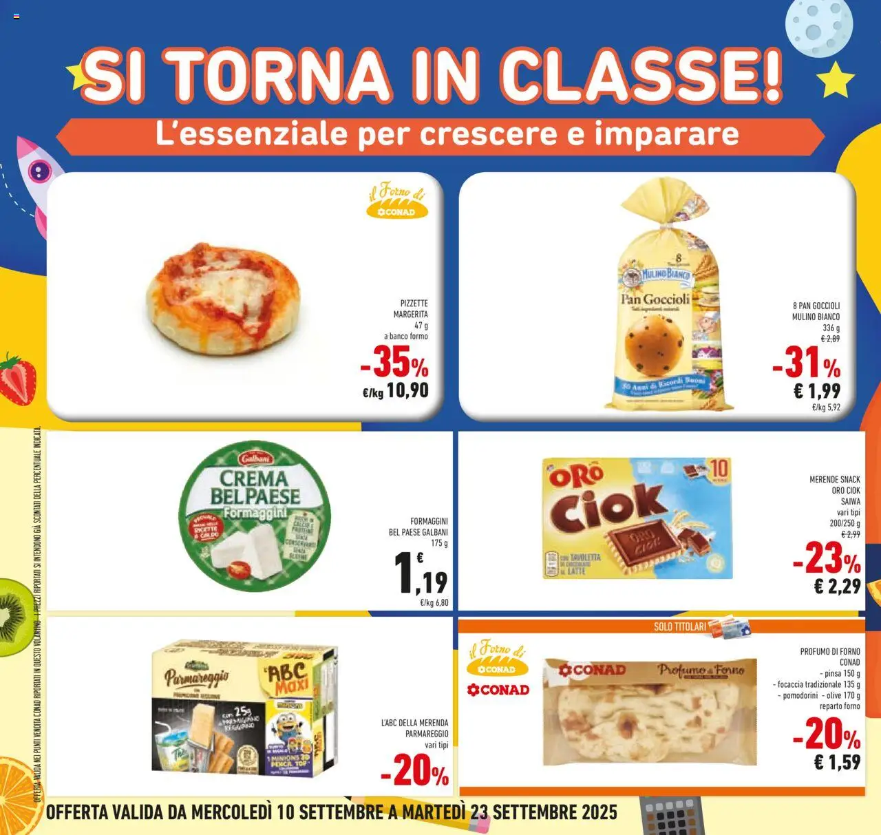Volantino Conad del 10.09.2025 | Pagina: 38 | Prodotti: Pomodorini, Focaccia, Top, Forno