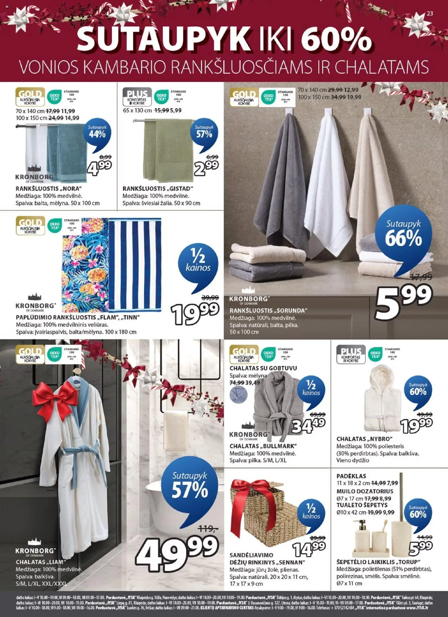 JYSK akcijos nuo 02.12.2025 | Puslapis: 23 | Prekių: Rankšluostis, Chalatas