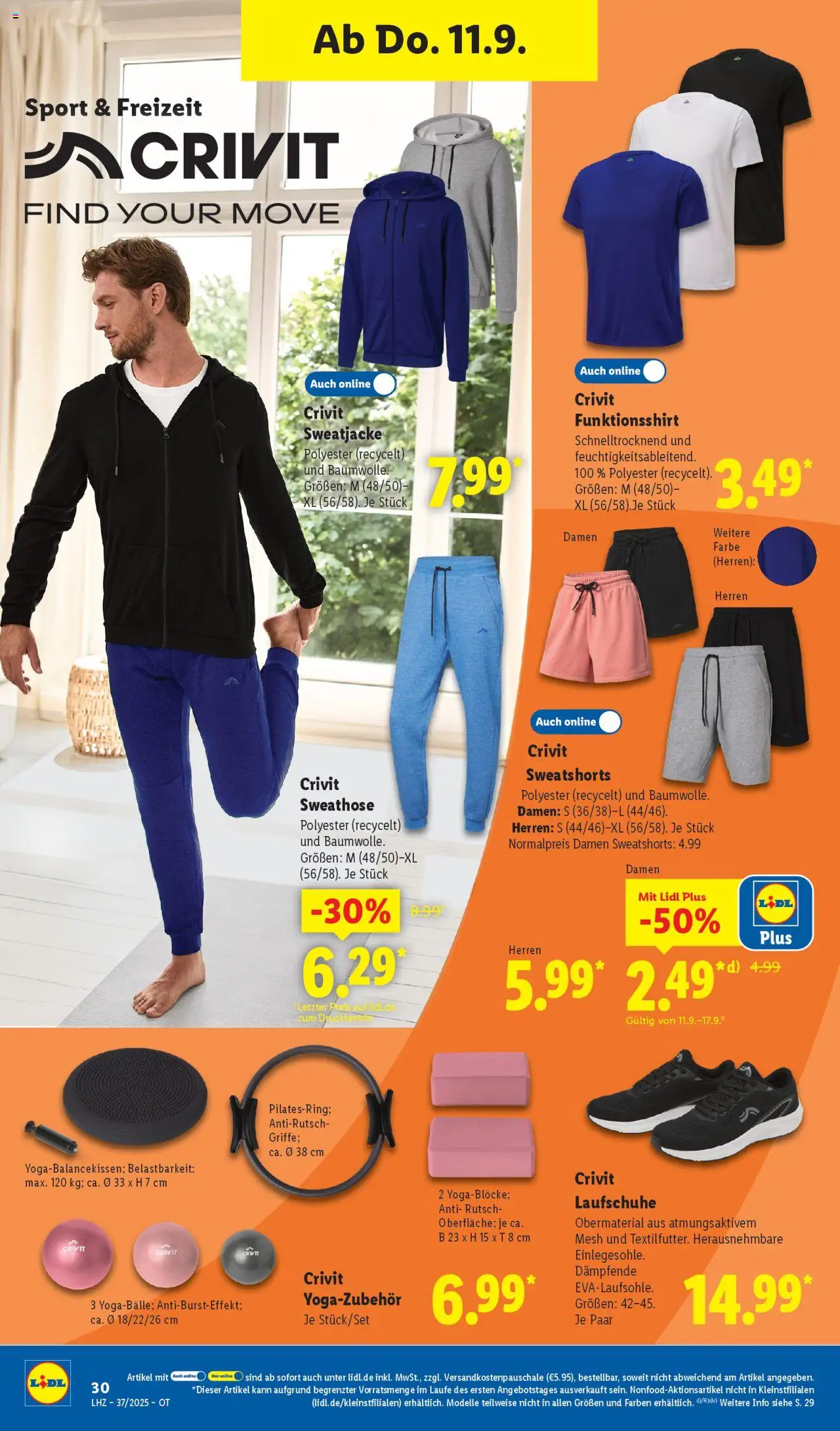 Lidl Prospekt Grimma	 - gültig ab dem 08.09.2025 | Seite: 28 | Produkte: Sweathose, Sweatjacke, Sweatshorts, Laufschuhe