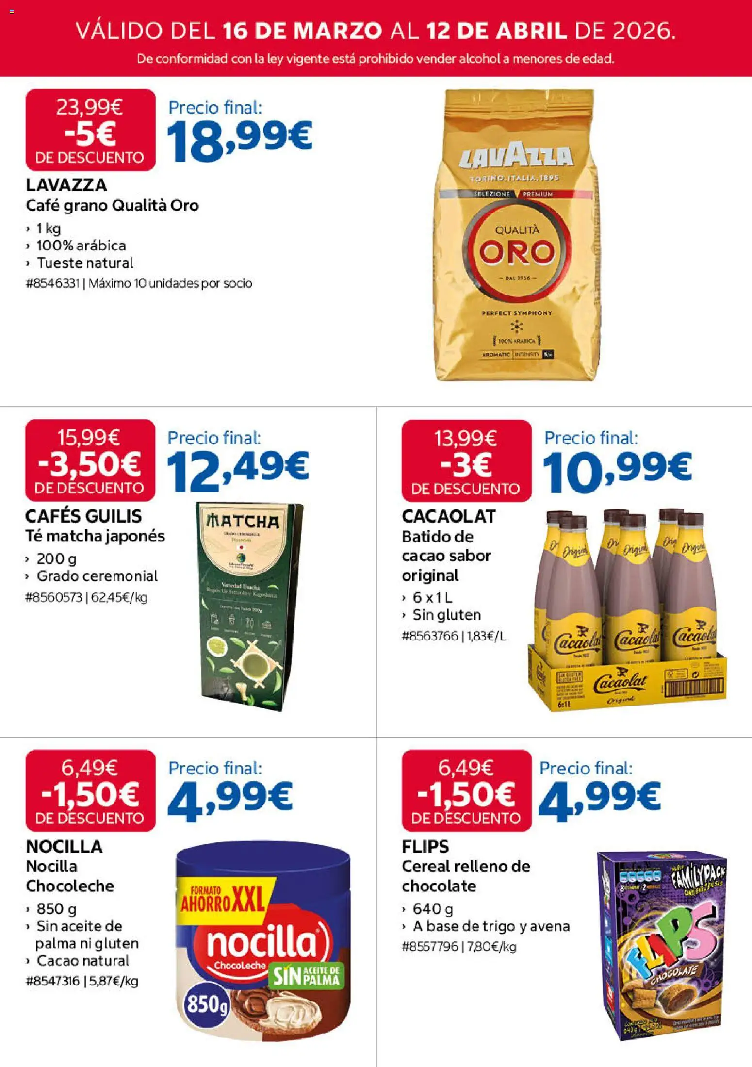 Costco folleto │ válido desde el 16.03.2026 | Página: 6 | Productos: Aceite, Café, Chocolate, Té