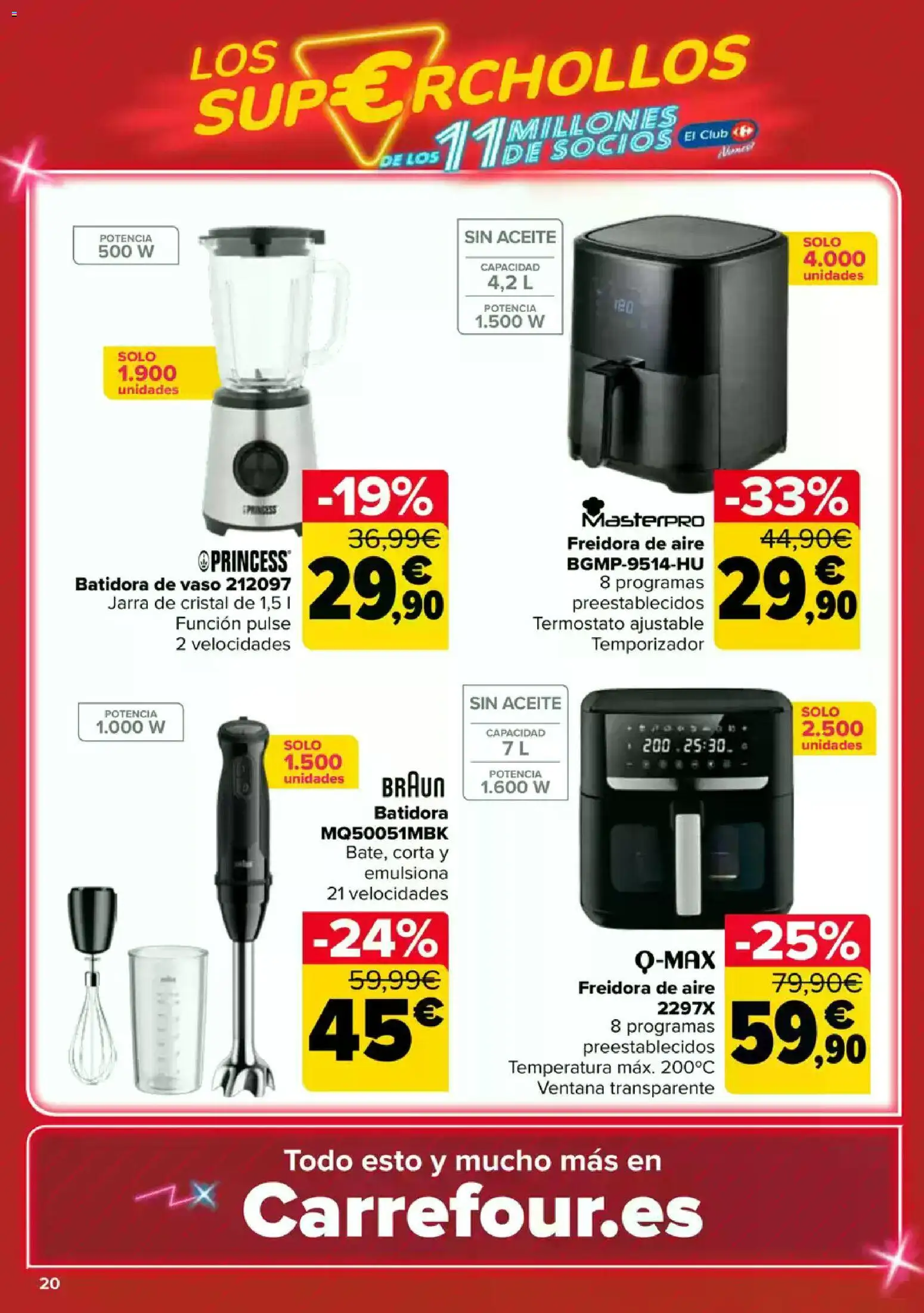 Carrefour Super chollos │ válido desde el 23.04.2026 | Página: 20 | Productos: Aceite, Batidora, Freidora