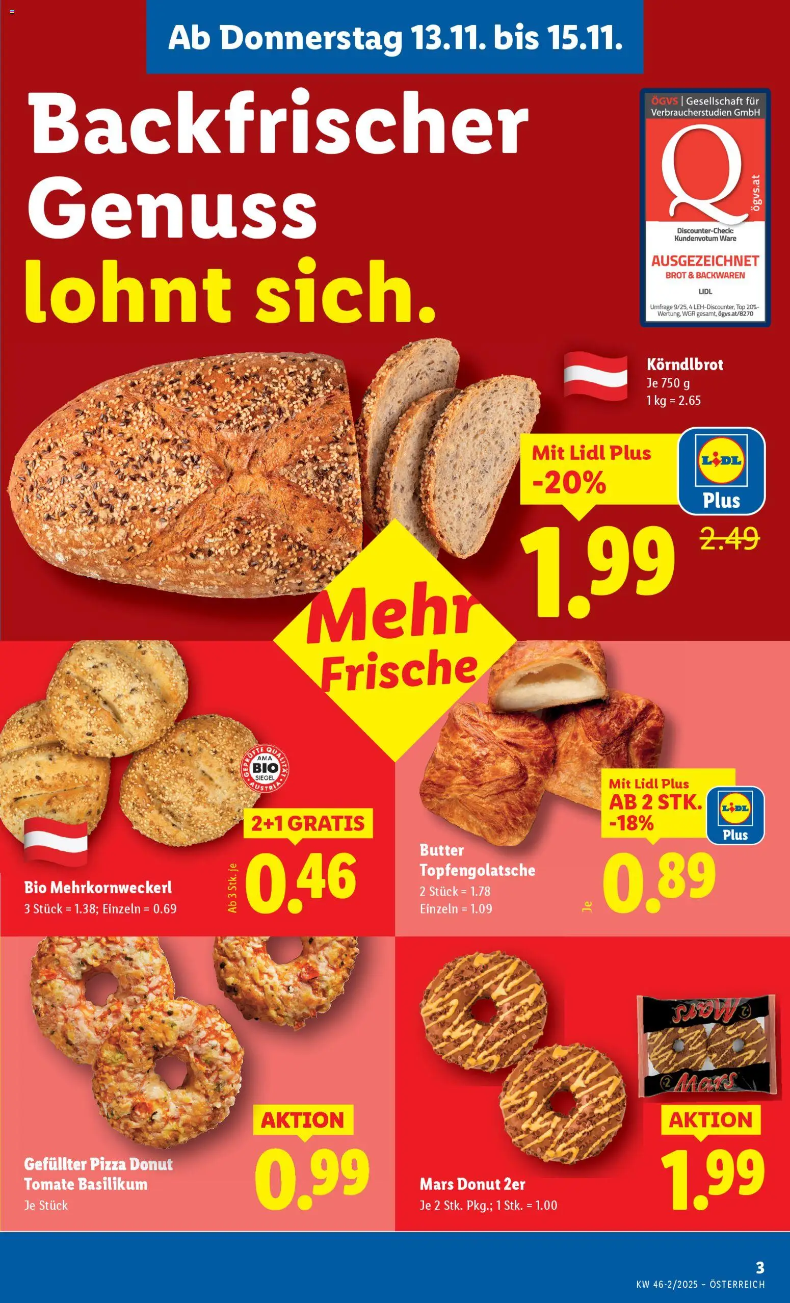 Lidl Flugblatt - Eisenstadt, Ebenfurth, Mattersburg gültig ab 13.11.2025 | Seite: 5 | Produkte: Butter, Brot, Pizza