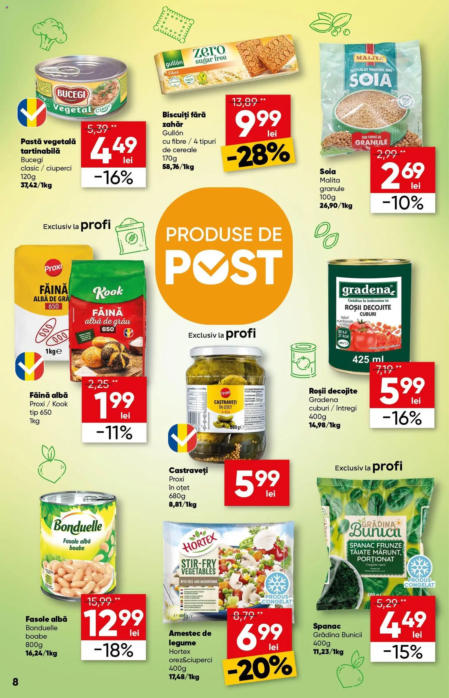 Noul catalog Profi – valabil de la 18.02.2026 | Pagină: 8 | Produse: Ciuperci, Oțet, Castraveți, Zahăr