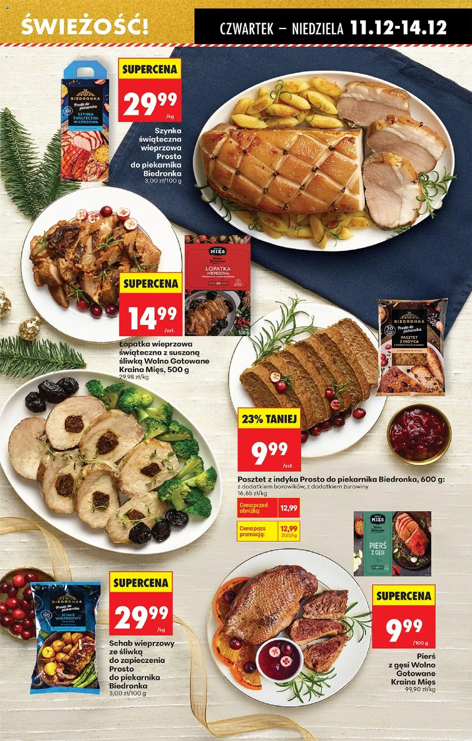 Biedronka gazetka - Oferta w tym tygodniu od 11.12.2025 | Strona: 33 | Produkty: Kraina mięs, Schab wieprzowy, Wolno gotowane, Łopatka wieprzowa
