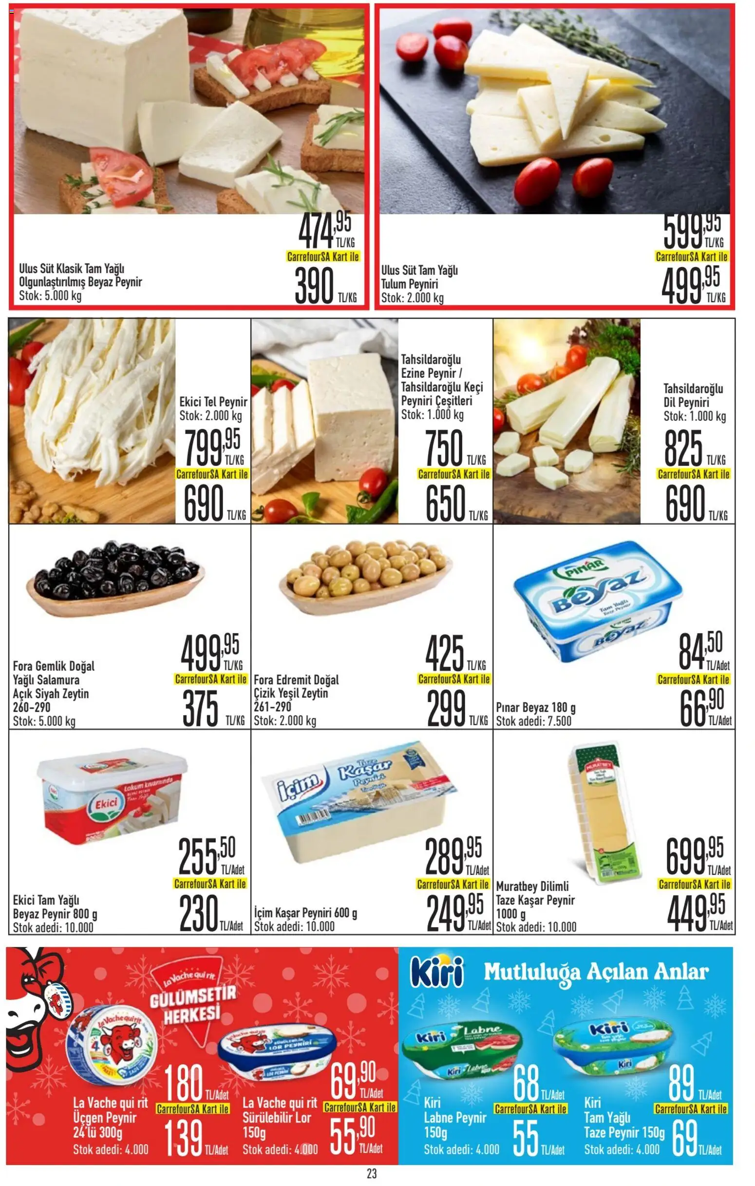 CarrefourSA Katalog - 15.01.2026 tarihinden itibaren geçerlidir | Sayfa: 23 | Ürünler: Süt, Peynir, Ekici, Tulum