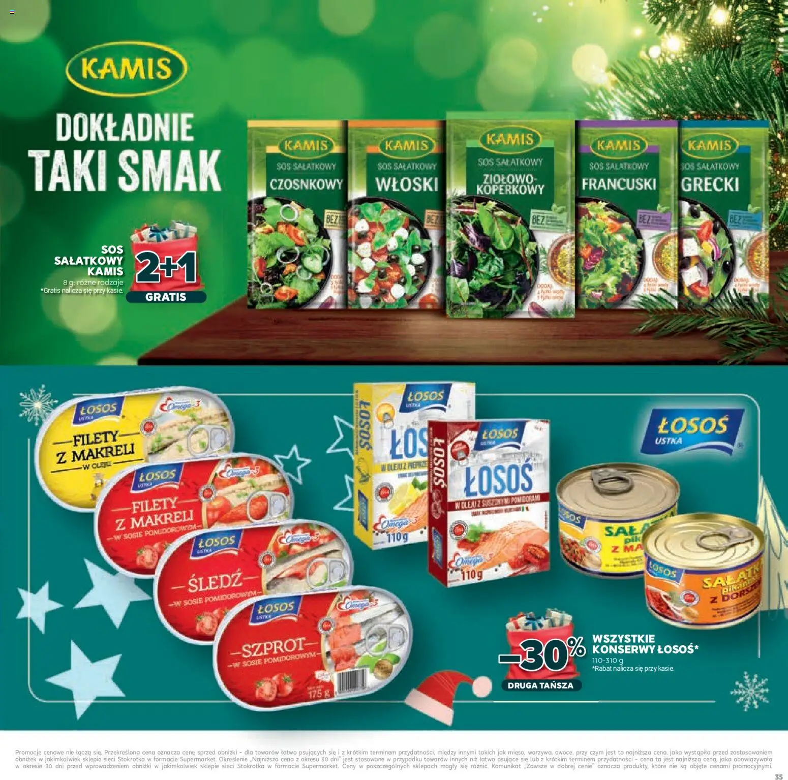 Stokrotka Gazetka - Mikołajki od 20.11.2025 | Strona: 35 | Produkty: Śledź, Stokrotka, Łosoś, Sos