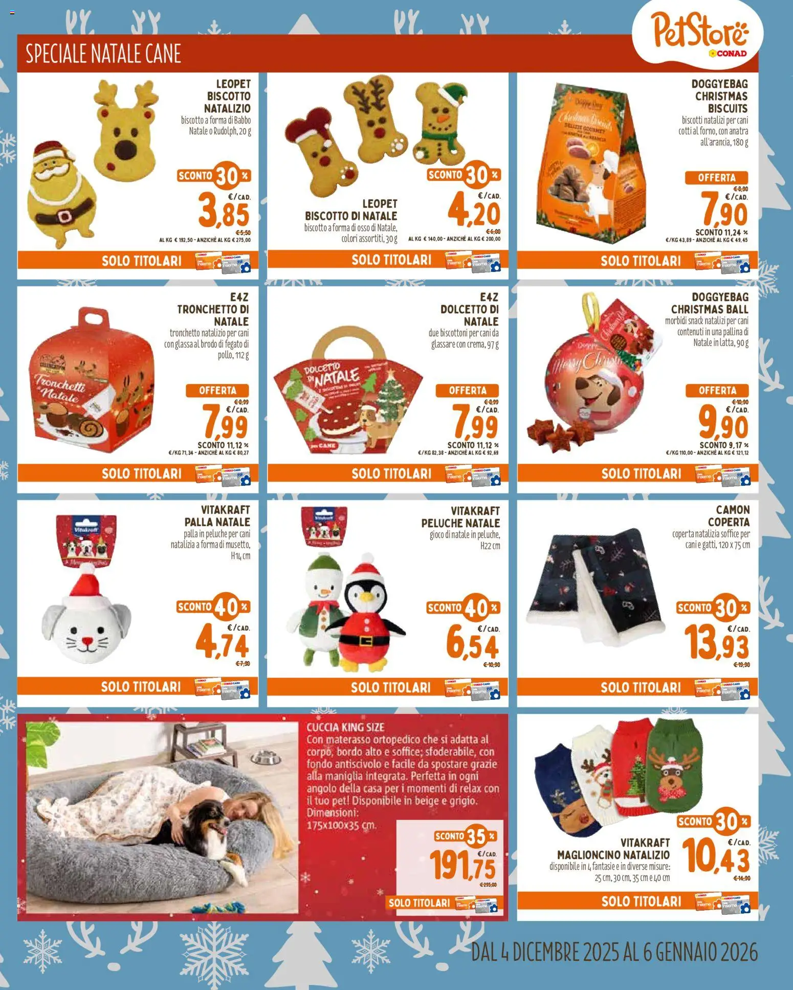 Volantino Conad del 04.12.2025 | Pagina: 7 | Prodotti: Peluche, Biscotti, Glassa, Coperta