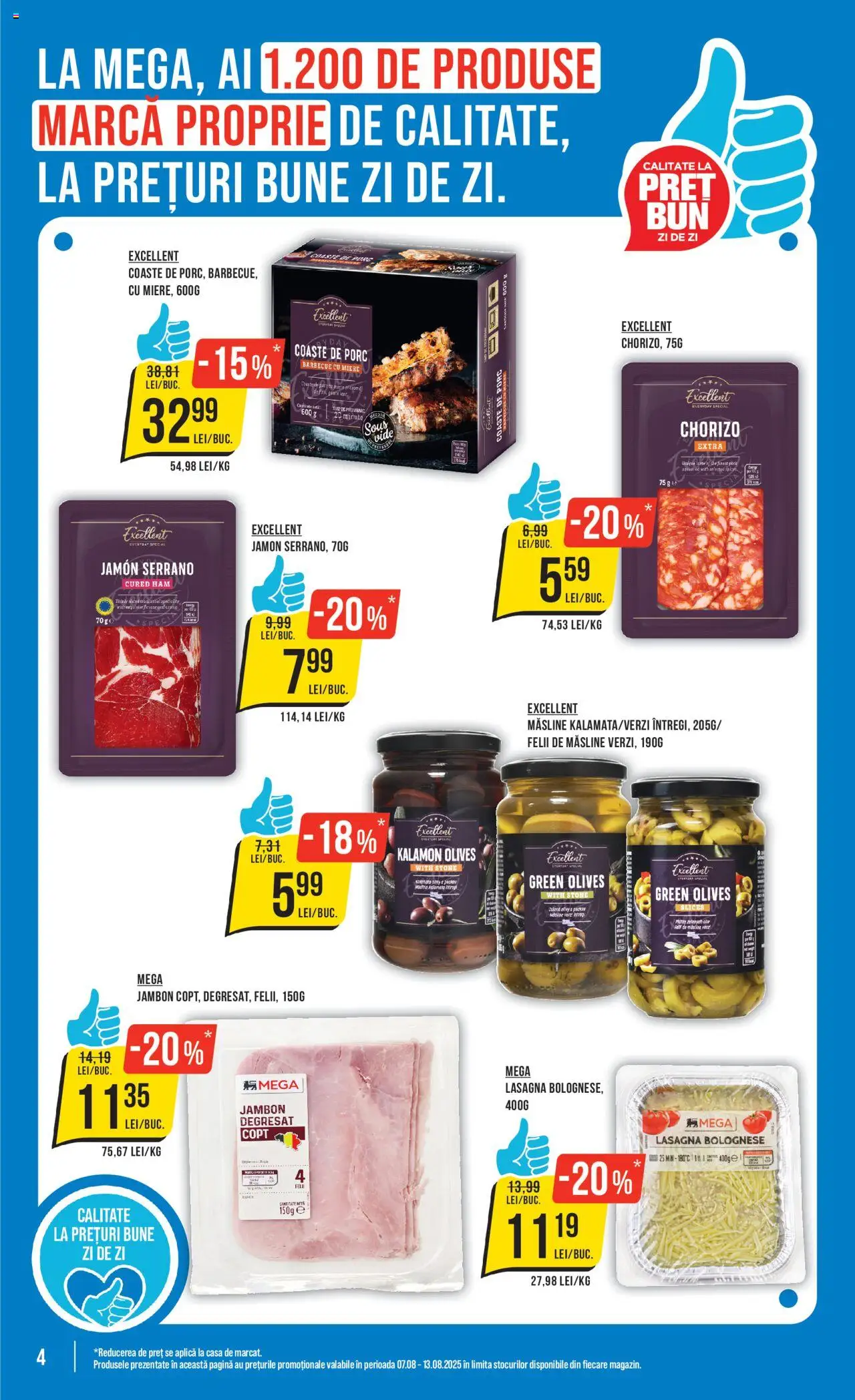 Catalog Mega Image – valabil de la 07.08.2025 | Pagină: 4 | Produse: Lasagna, Măsline