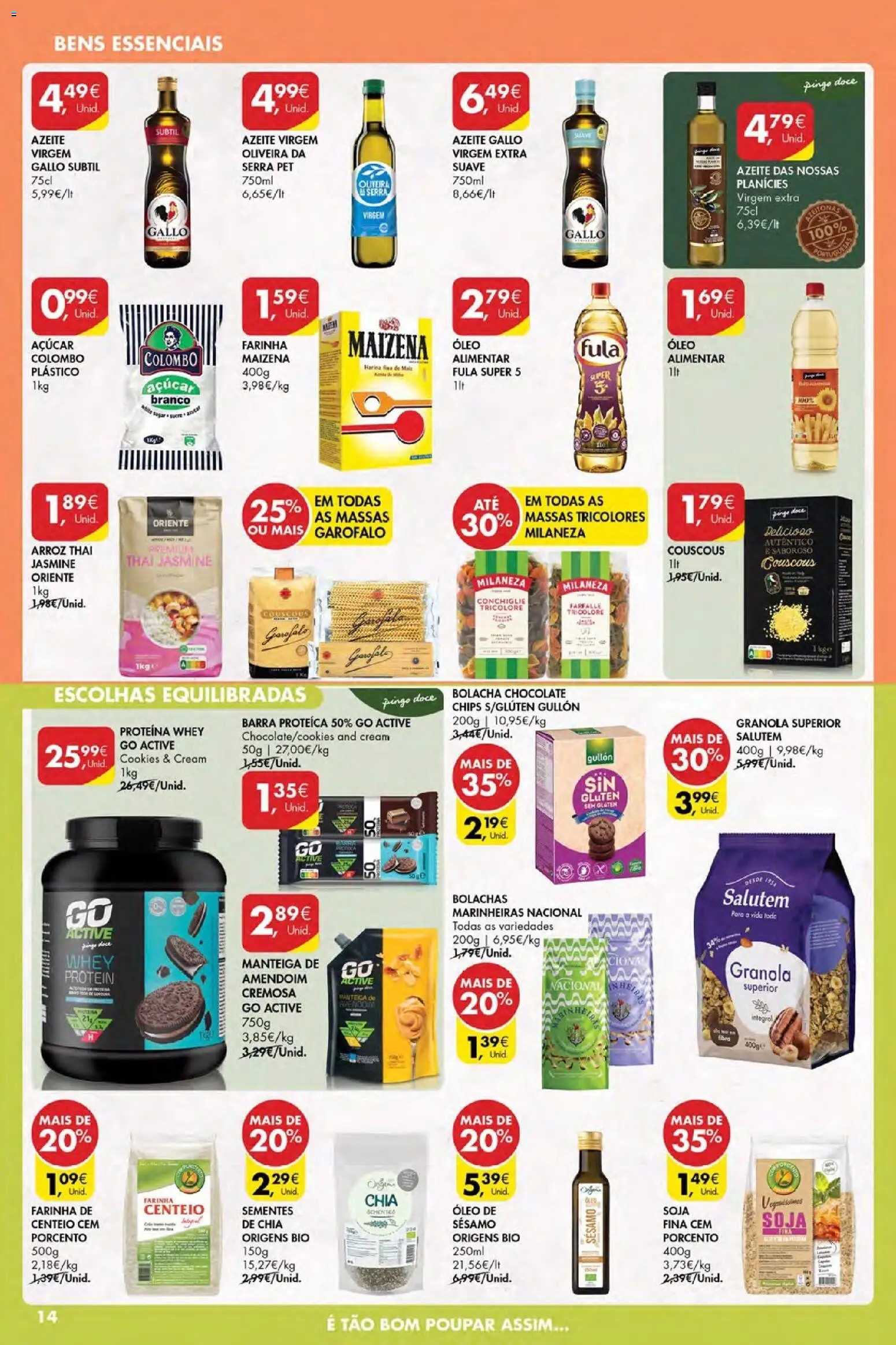Pingo Doce Poupe Esta Semana Açores │ válido de 09.04.2026 | Página: 14 | Produtos: Azeite, Granola, Manteiga, Açúcar