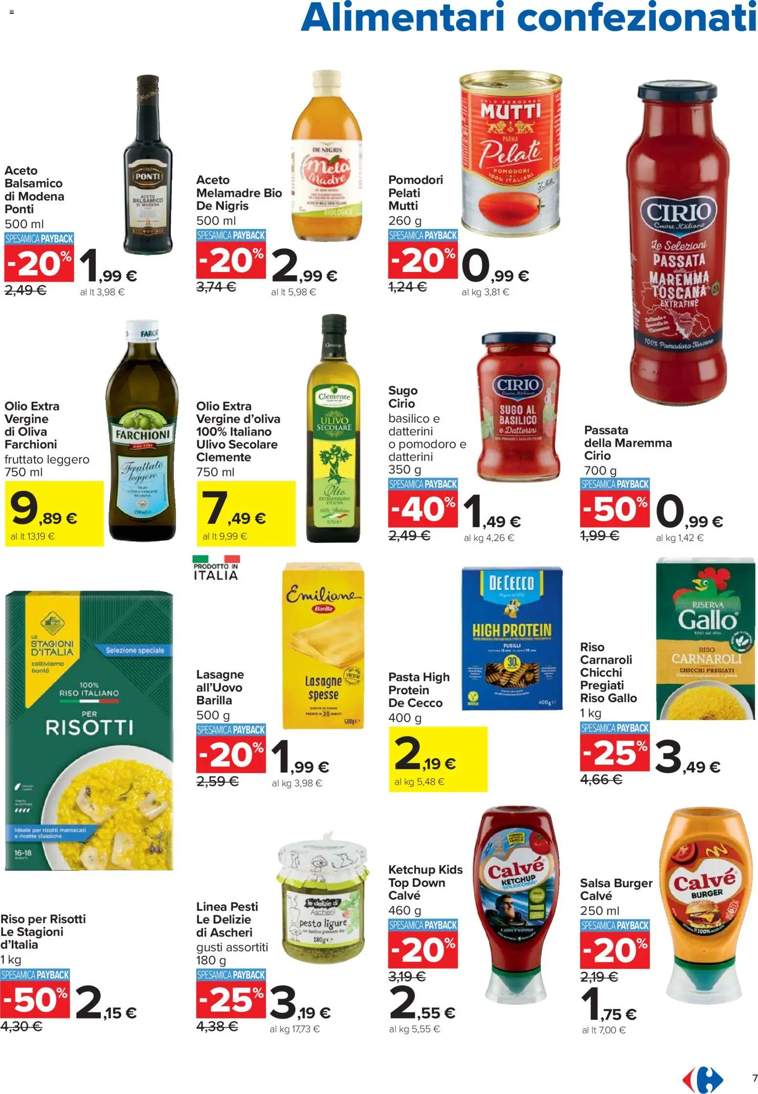 Volantino Carrefour del 30.10.2025 | Pagina: 7 | Prodotti: Riso, Ketchup, Pesto, Aceto