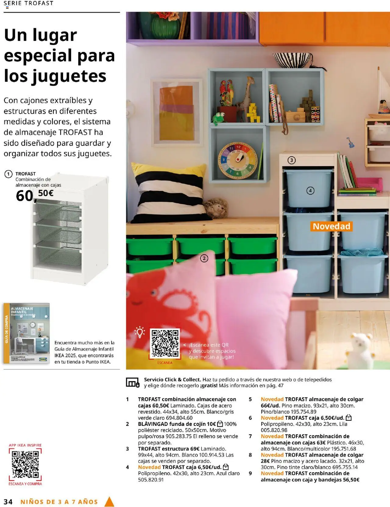 Catálogo IKEA y los niños │ válido desde el 04.02.2025 | Página: 34 | Productos: Tinte, Funda de cojín, Cojín, Caja
