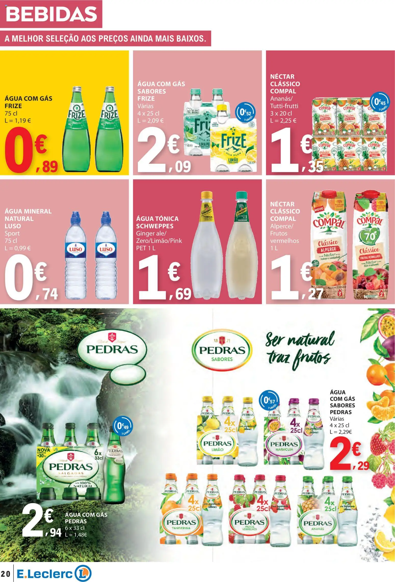 E.Leclerc folheto │ válido de 29.01.2026 | Página: 20 | Produtos: Agua, Água com gás, Água mineral