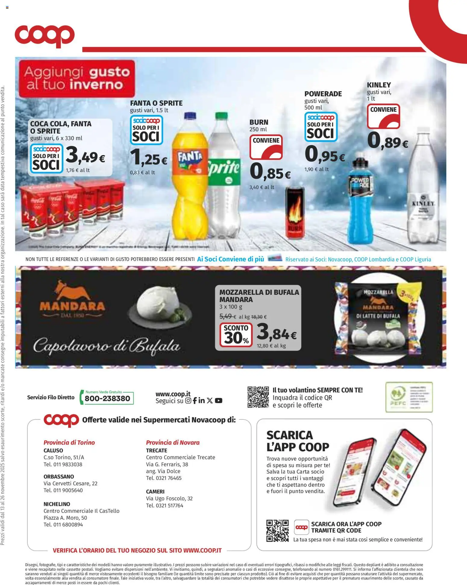 Volantino COOP del 13.11.2025 | Pagina: 16 | Prodotti: Tè, Mozzarella, Latte, Fanta