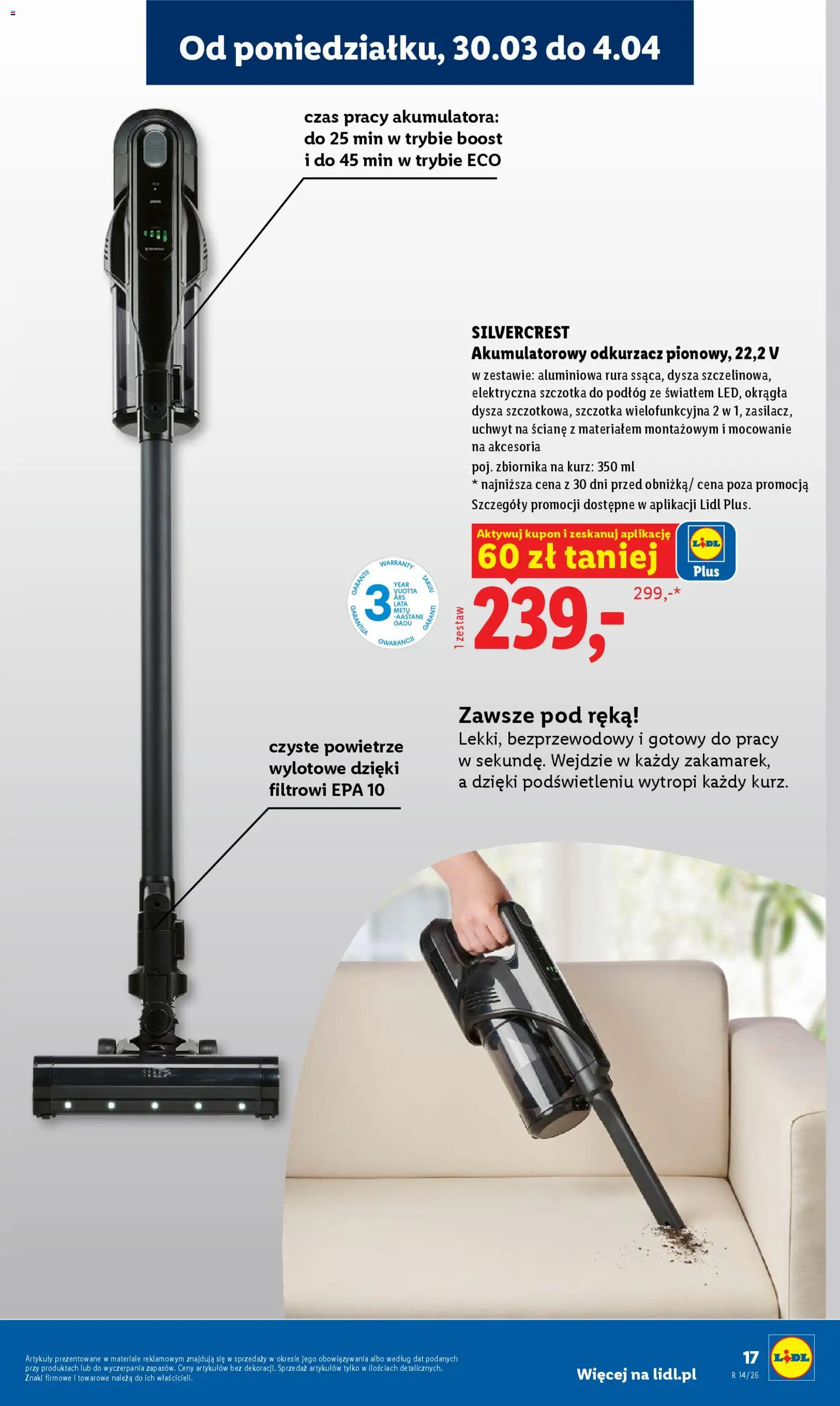 Lidl Katalog od 30.03.2026 | Strona: 19 | Produkty: Odkurzacz, Cleaner, Szczotka