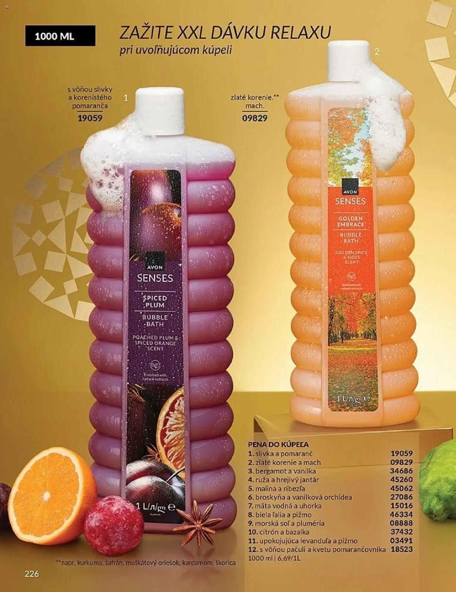 Nové Avon akcie – leták je platný od 01.12.2025 | Strana: 226 | Produkty: Pena do kúpeľa, Korenie, Orchidea, Slivky