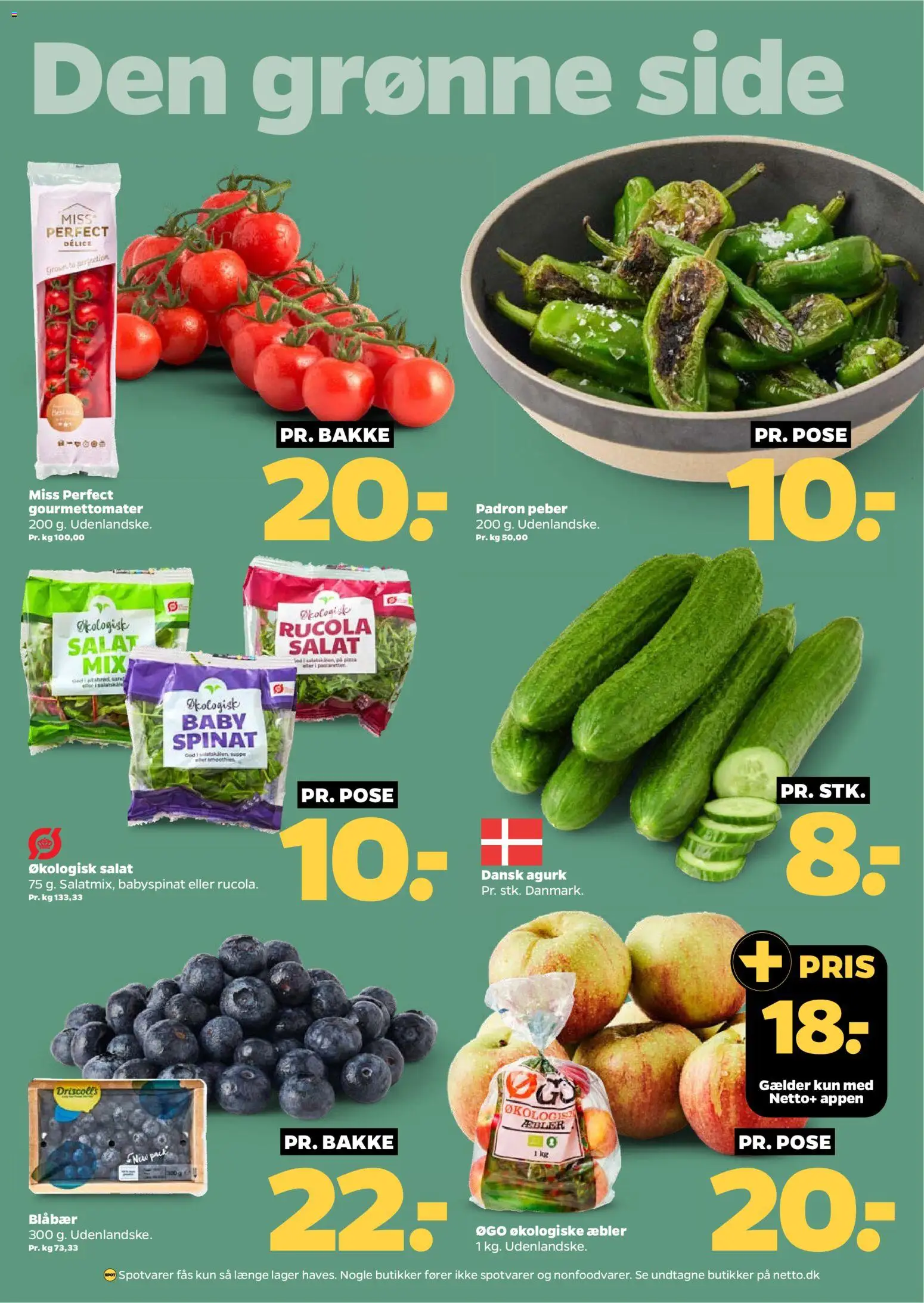 Netto tilbudsavis – gyldig fra 18.04.2026 | Side: 11 | Produkter: Blåbær, Æbler, Salat, Spinat