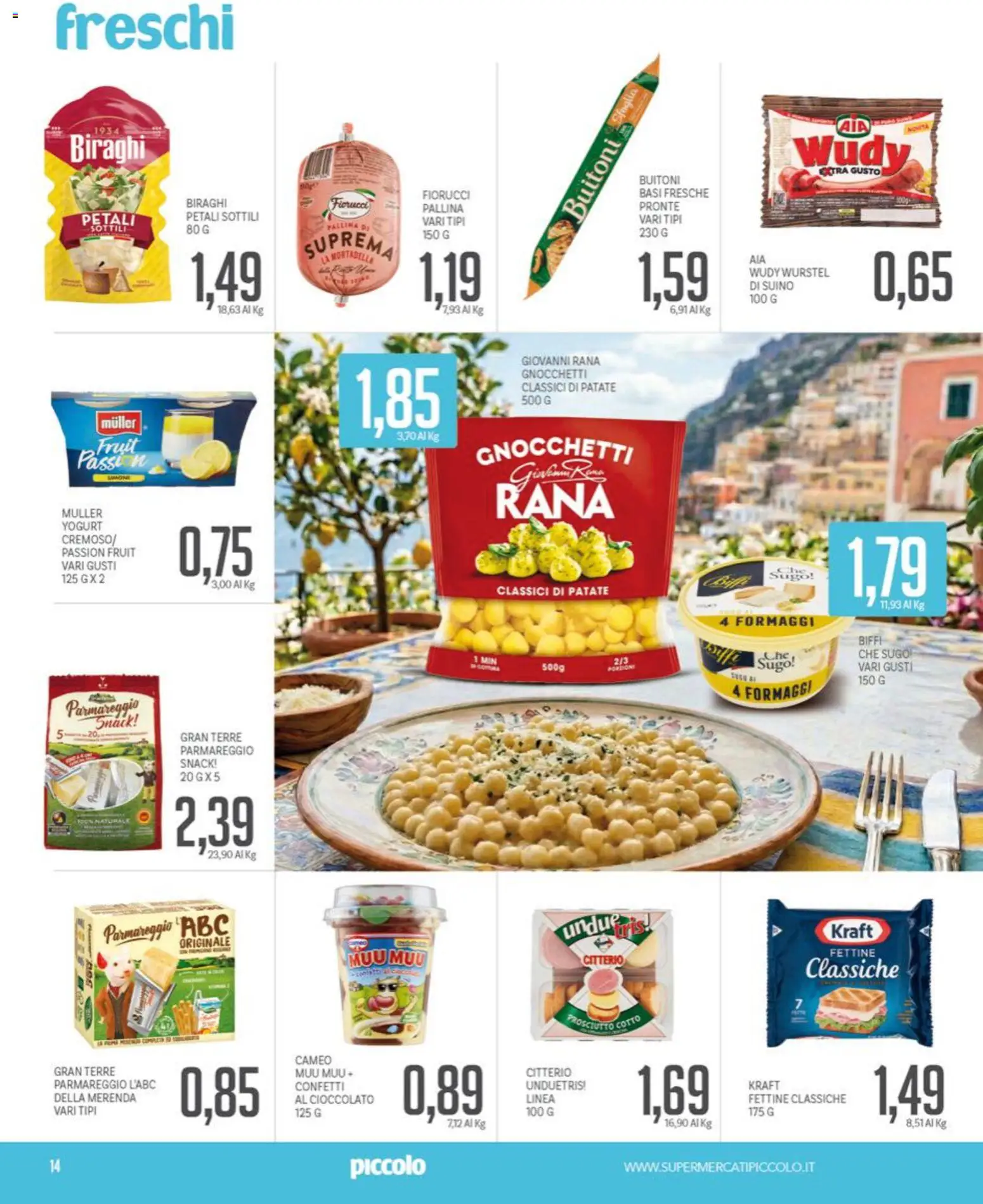 Volantino Piccolo del 07.04.2026 | Pagina: 14 | Prodotti: Cioccolato, Patate, Sugo, Gnocchetti