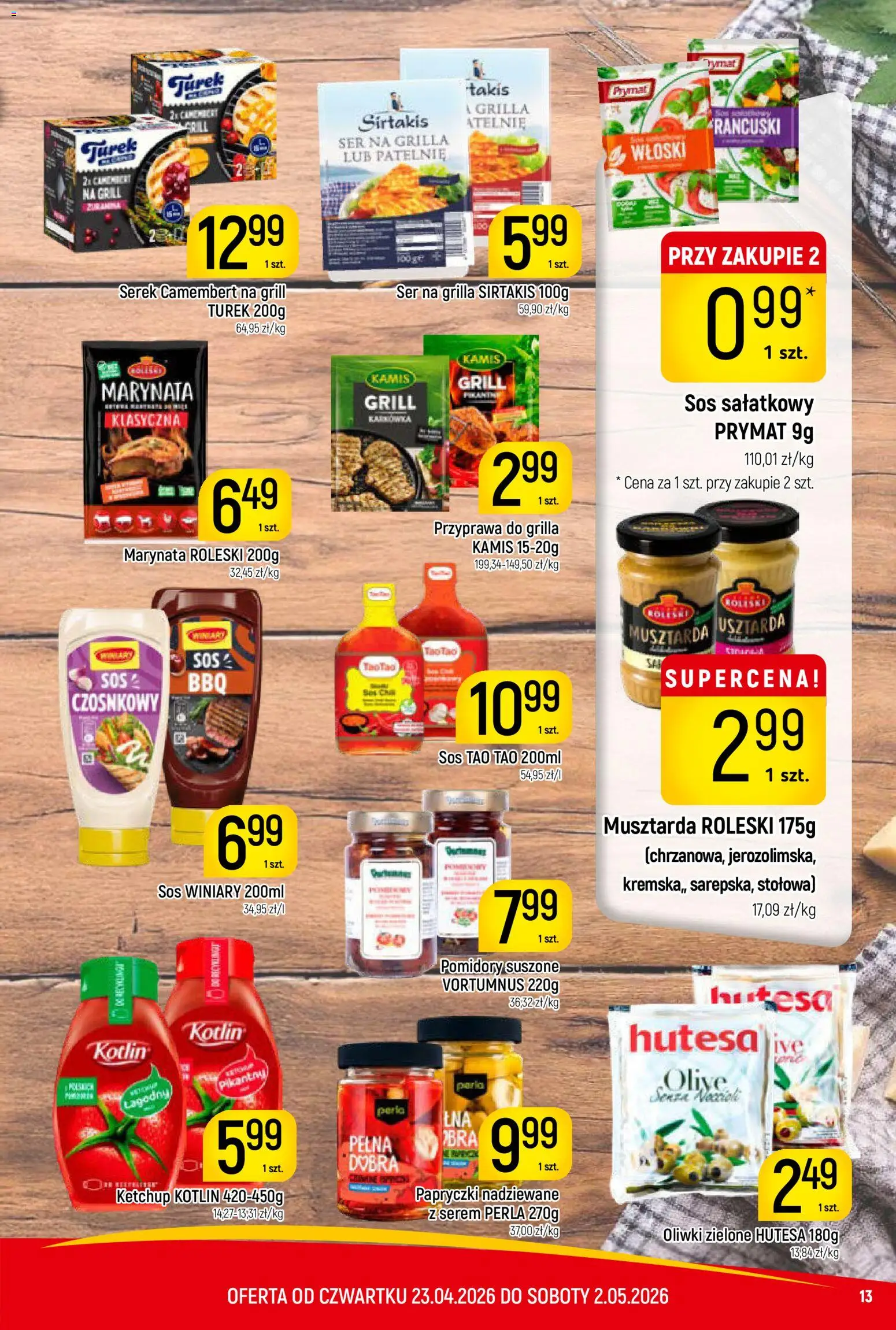Piotruś Pan gazetka od 23.04.2026 | Strona: 13 | Produkty: Sos tao tao, Patelnie, Pomidory, Sos