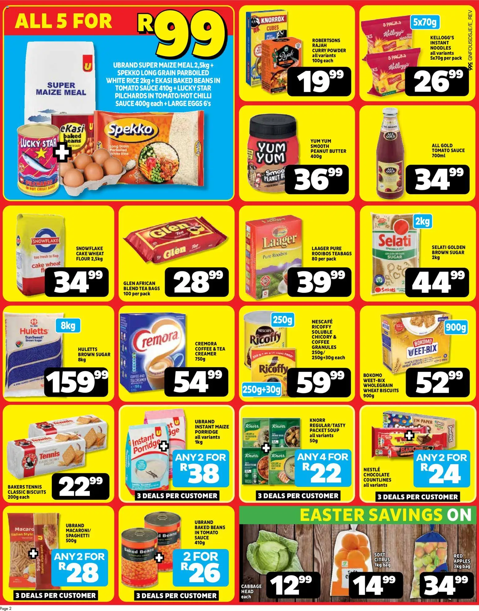 New Usave catalogue – valid from 23.03.2026 | Page: 2 | Products: Beans, Bag, Rice, Sauce