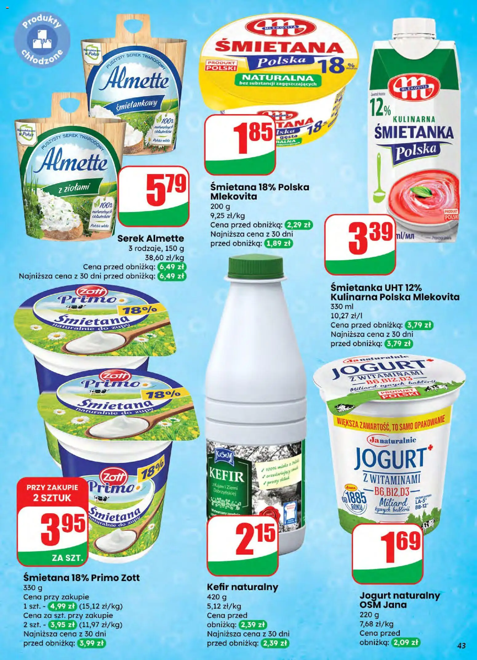 Dino Gazetka od 26.11.2025 | Strona: 43 | Produkty: Cream cheese, Serek, Jogurt naturalny, Jogurt