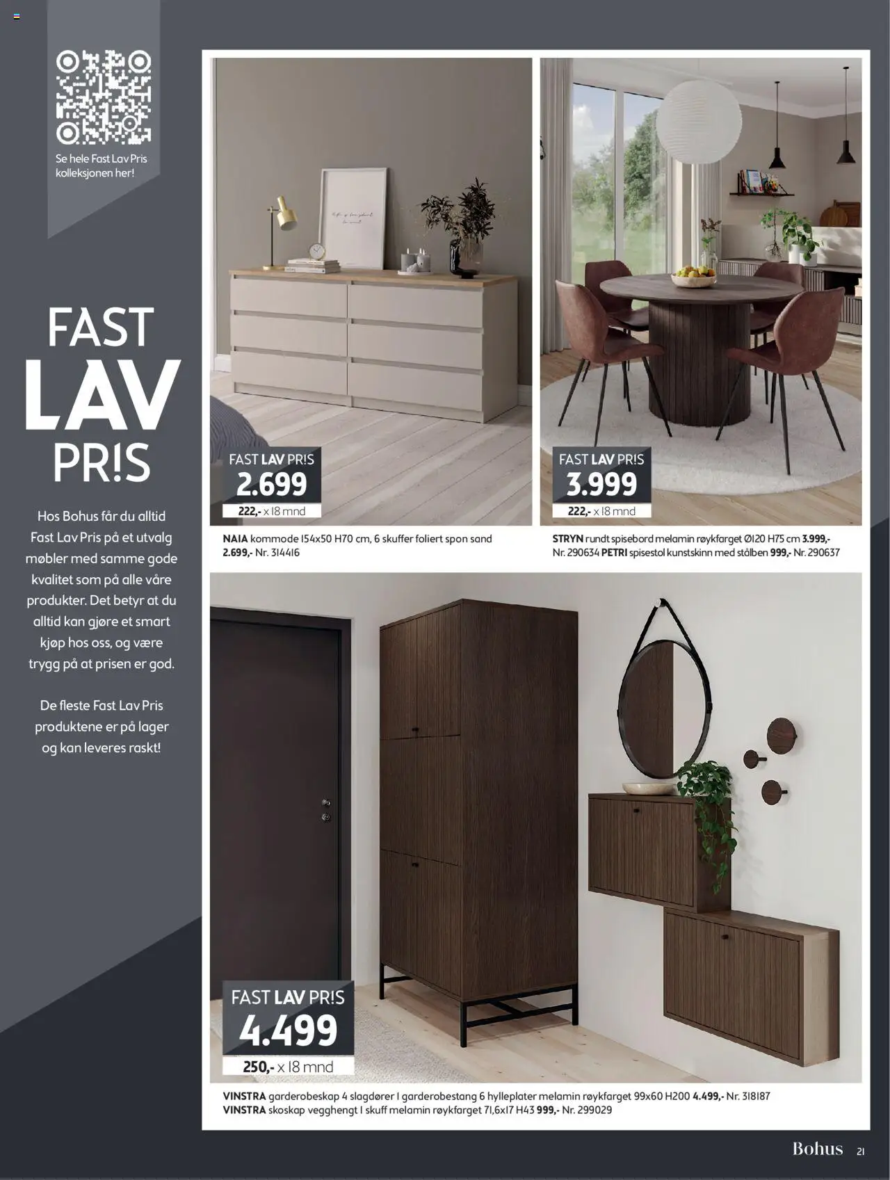 {H1} | Side: 21 | Produkter: Spisebord, Spisestol, Kommode, Skoskap