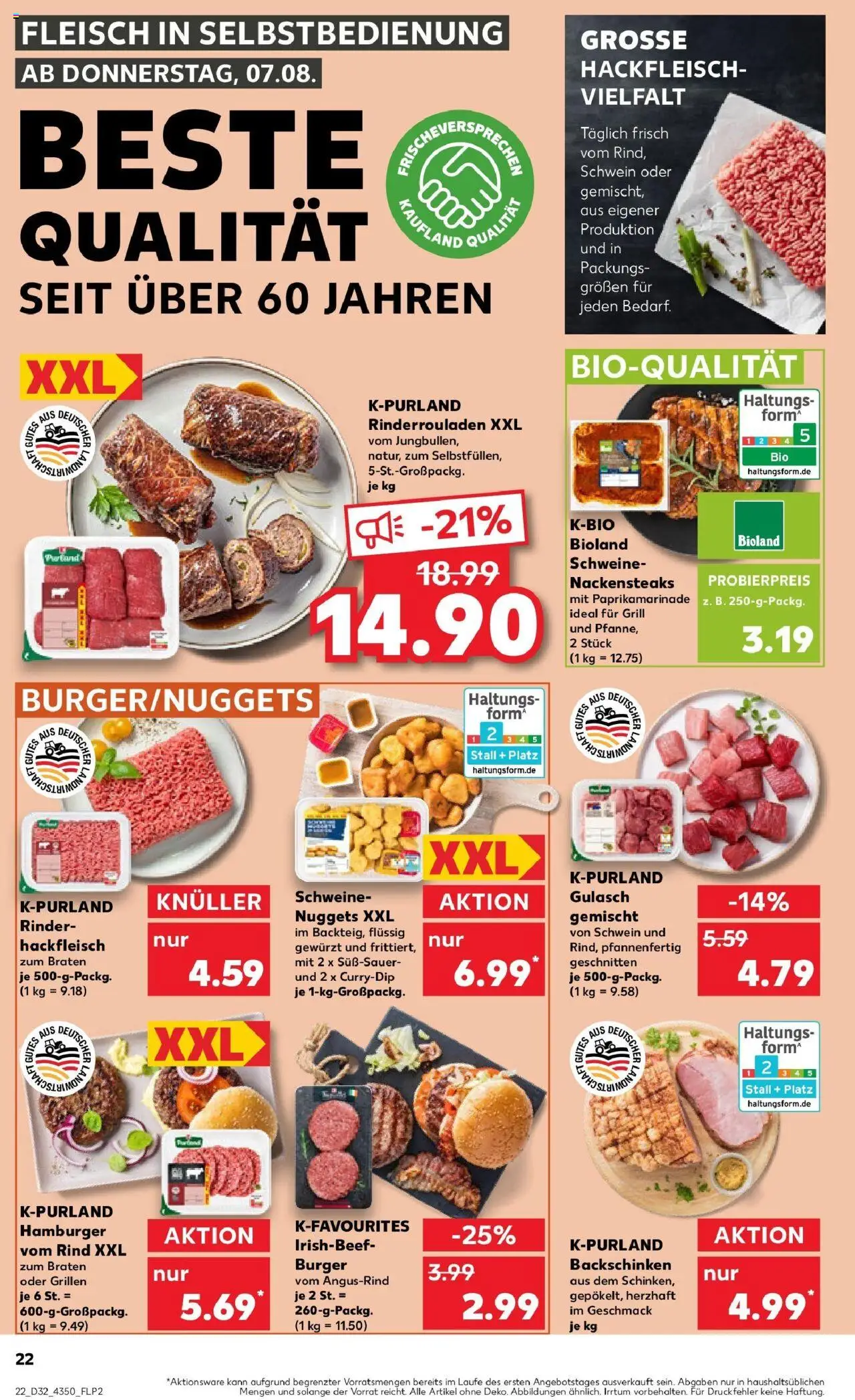Kaufland prospekt Prenzlau	 - gültig ab dem 10.08.2025 | Seite: 35 | Produkte: Nackensteaks, Burger, Fleisch, Hackfleisch