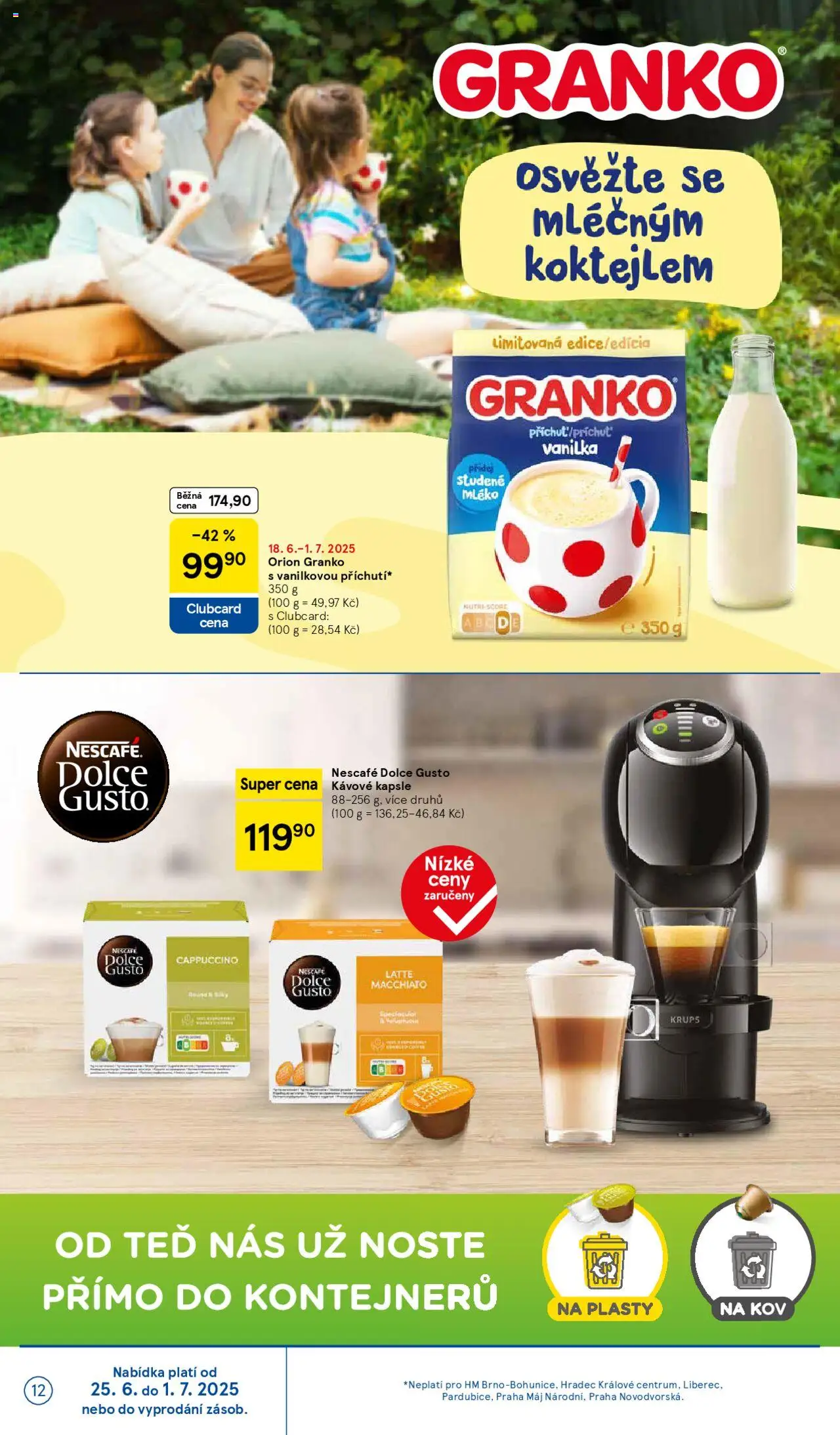 Tesco leták - Hypermarket od 25.06.2025 | Strana: 12 | Produkty: Nescafé Dolce Gusto, Kapsle, Nescafé, Cappuccino