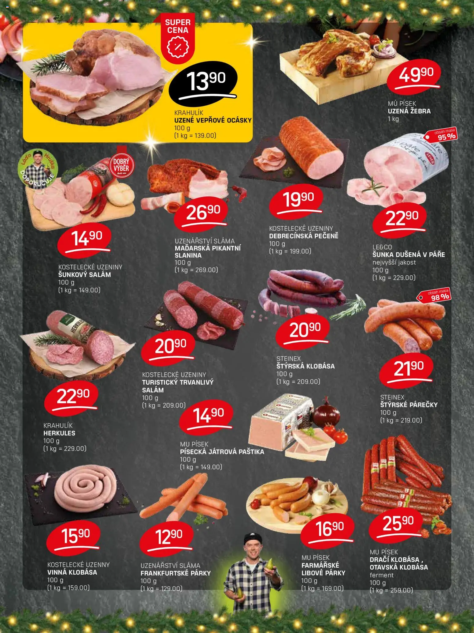 Flop leták od 17.12.2025 | Strana: 2 | Produkty: Šunka, Párky, Klobása, Paštika