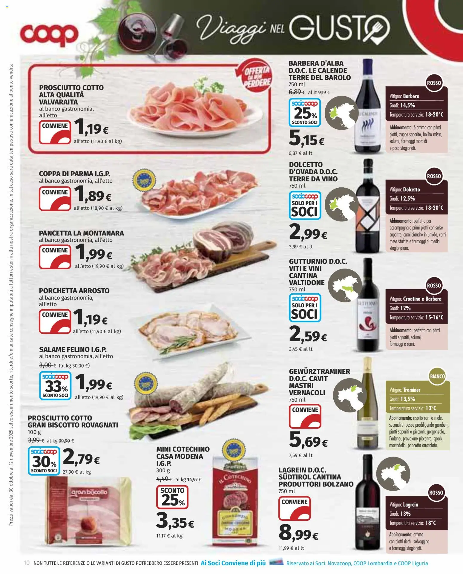 Volantino COOP del 30.10.2025 | Pagina: 10 | Prodotti: Salame, Pesce, Pancetta, Data
